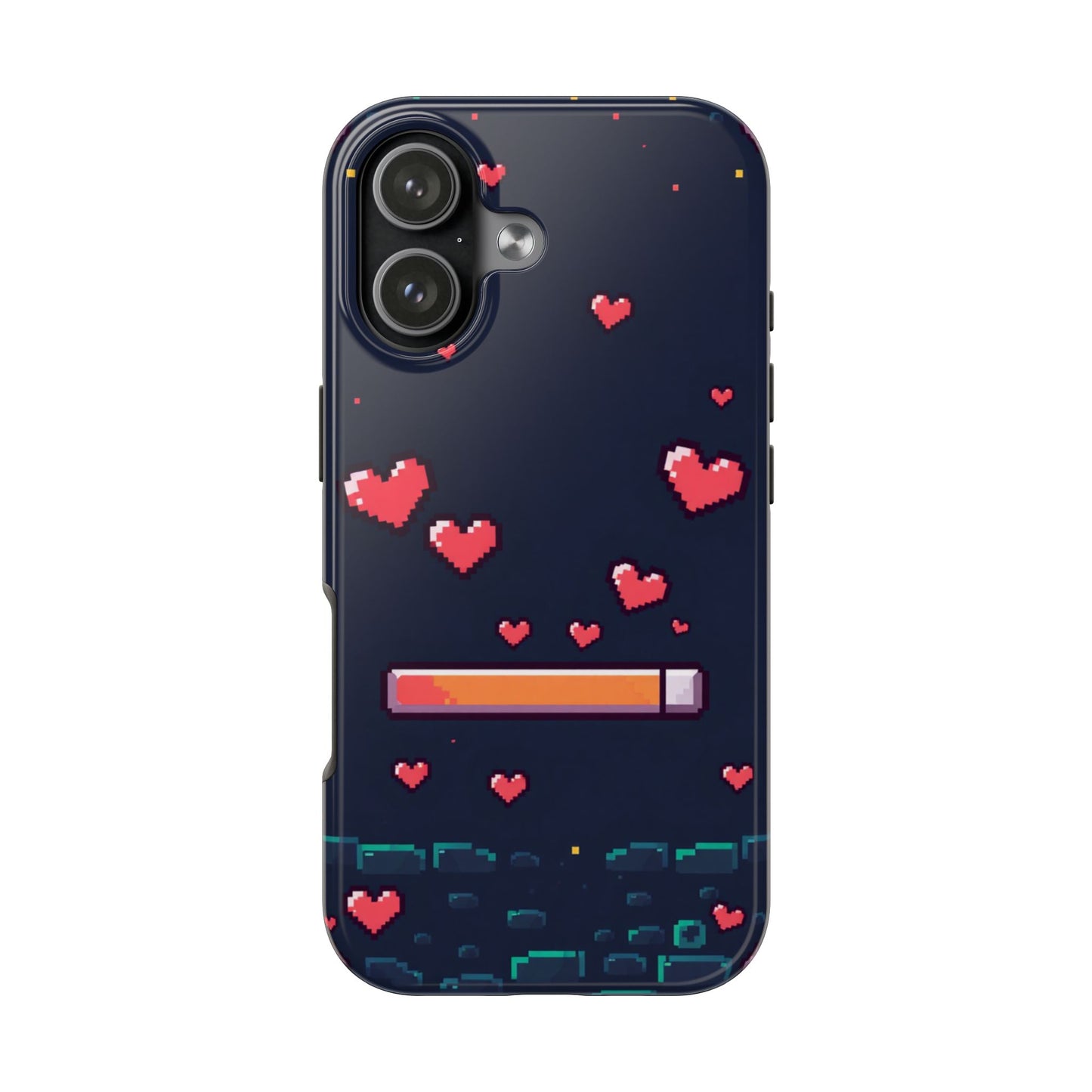 Pixel Heart Tough Phone Case - Retro Gamer Style for Valentine's Day