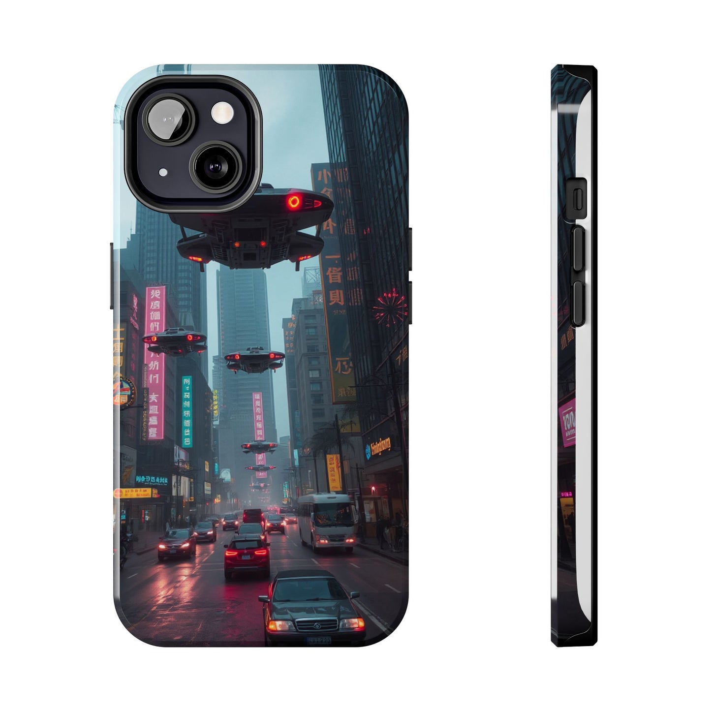 Futuristic City Tough Phone Case - Sci-Fi Design for Urban Explorers