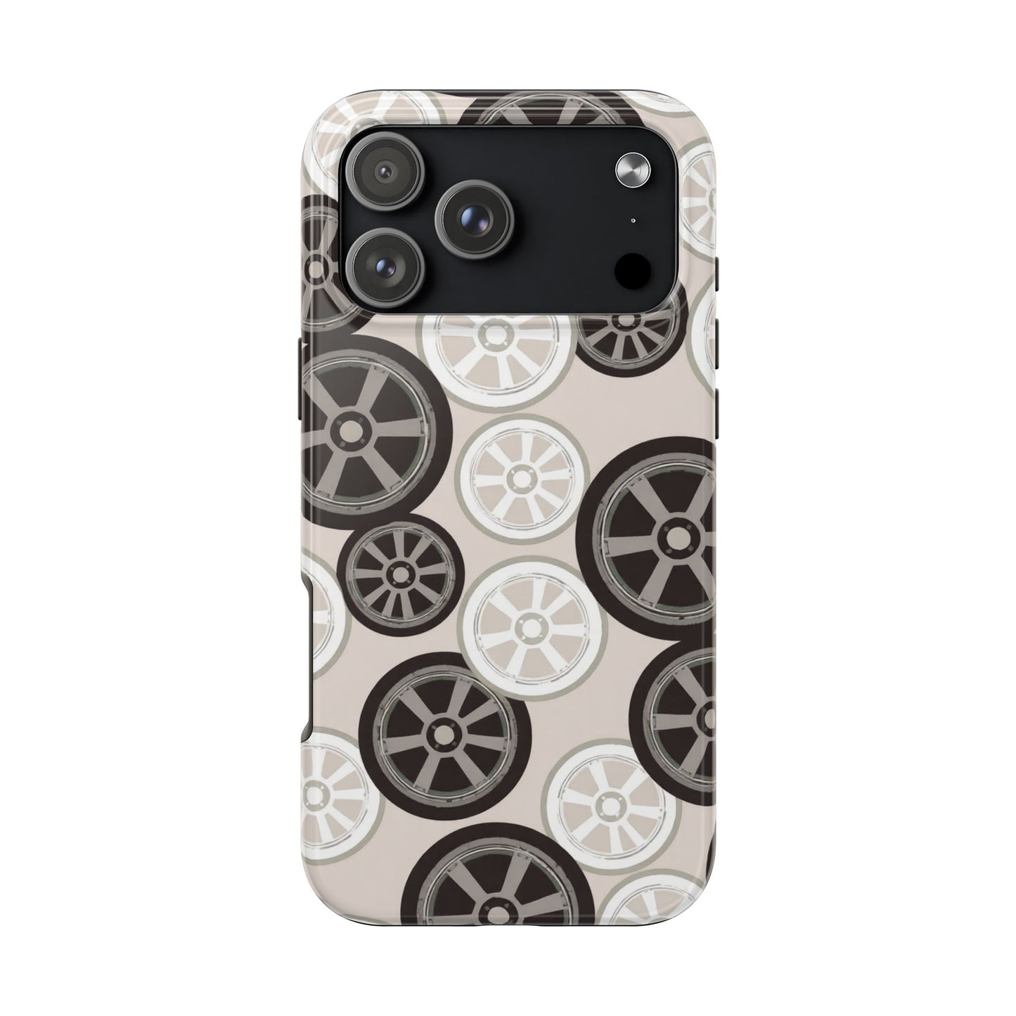 Racing Wheel Design Tough Phone Case – Durable Protection for Automotive Enthusiasts