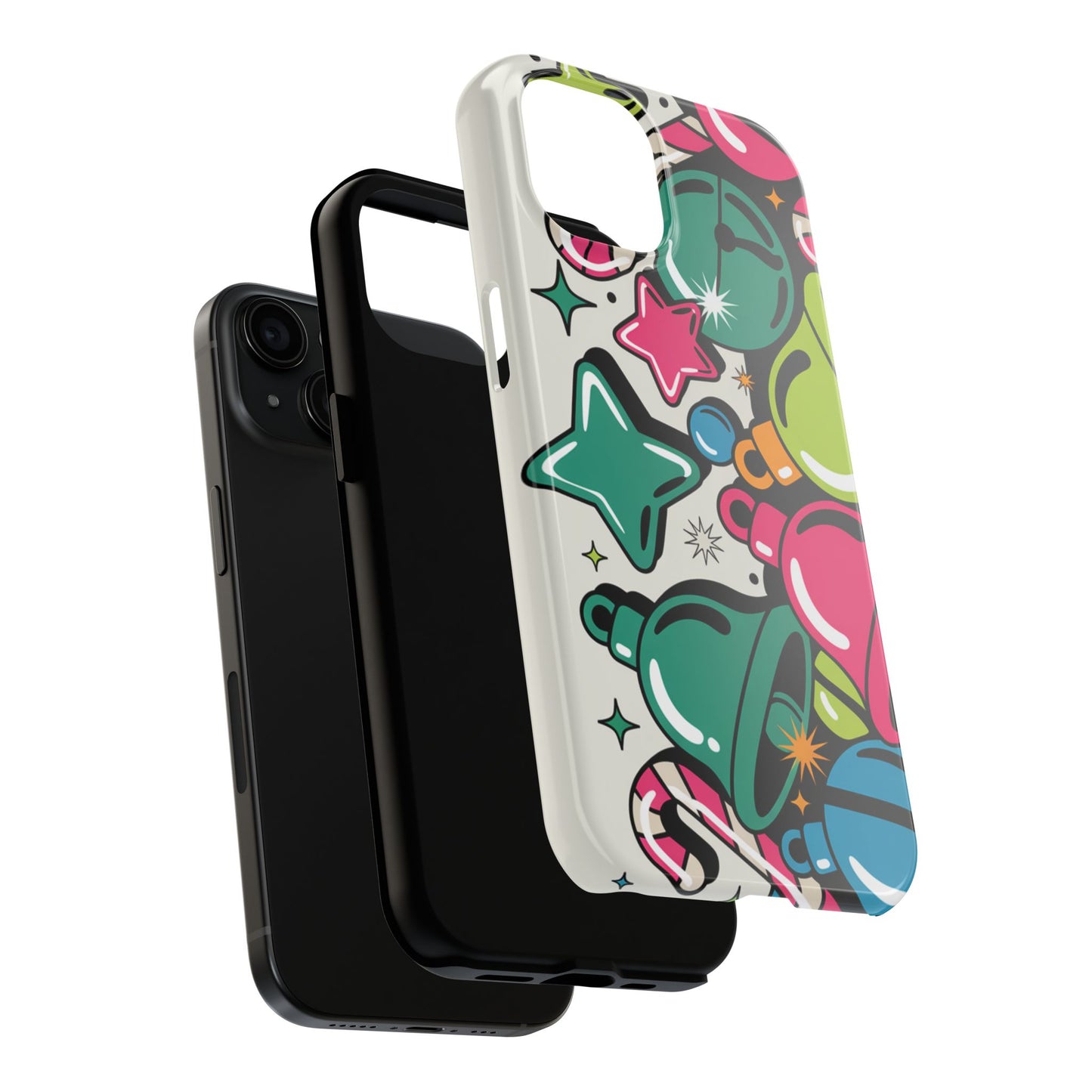 Retro 90's Colorful Bell Pattern Tough Phone Case for iPhones