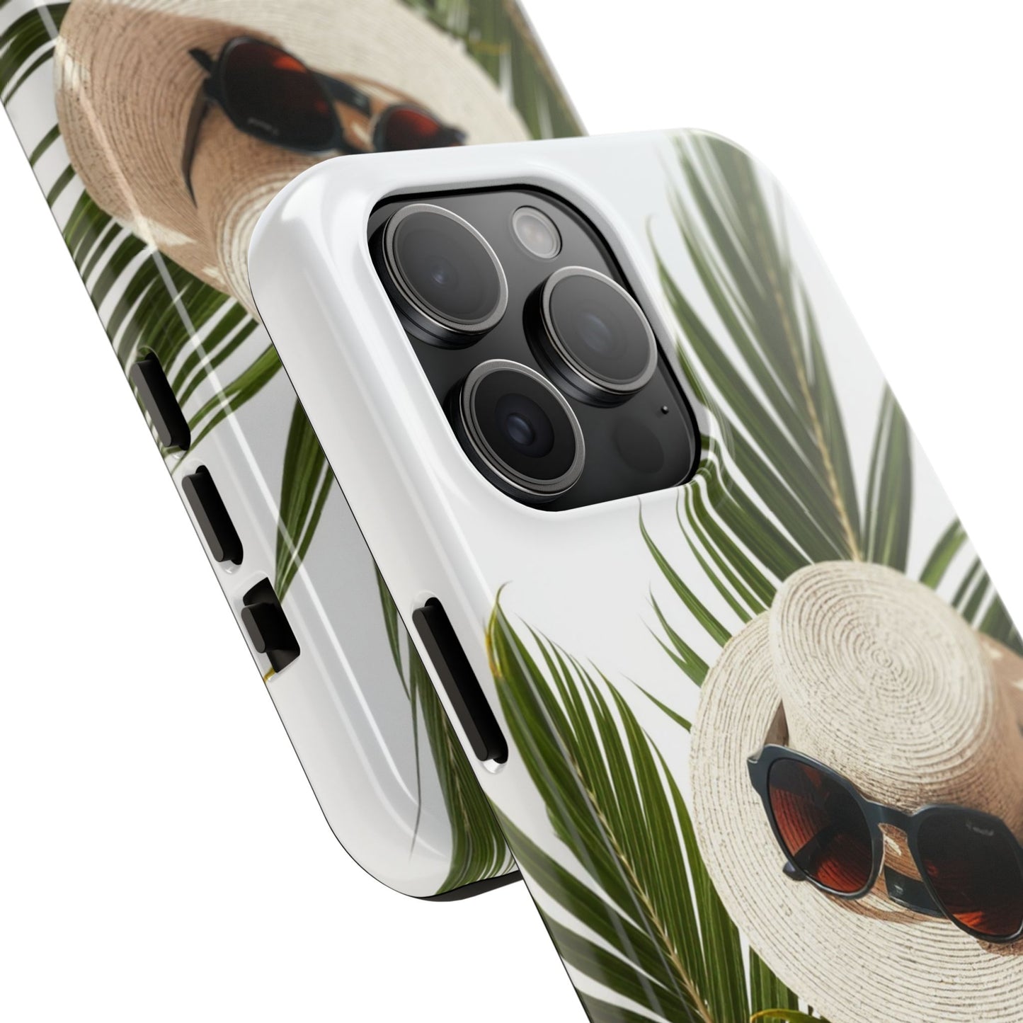 Tropical Phone Case - Summer Vibes with Hat & Sunglasses Design