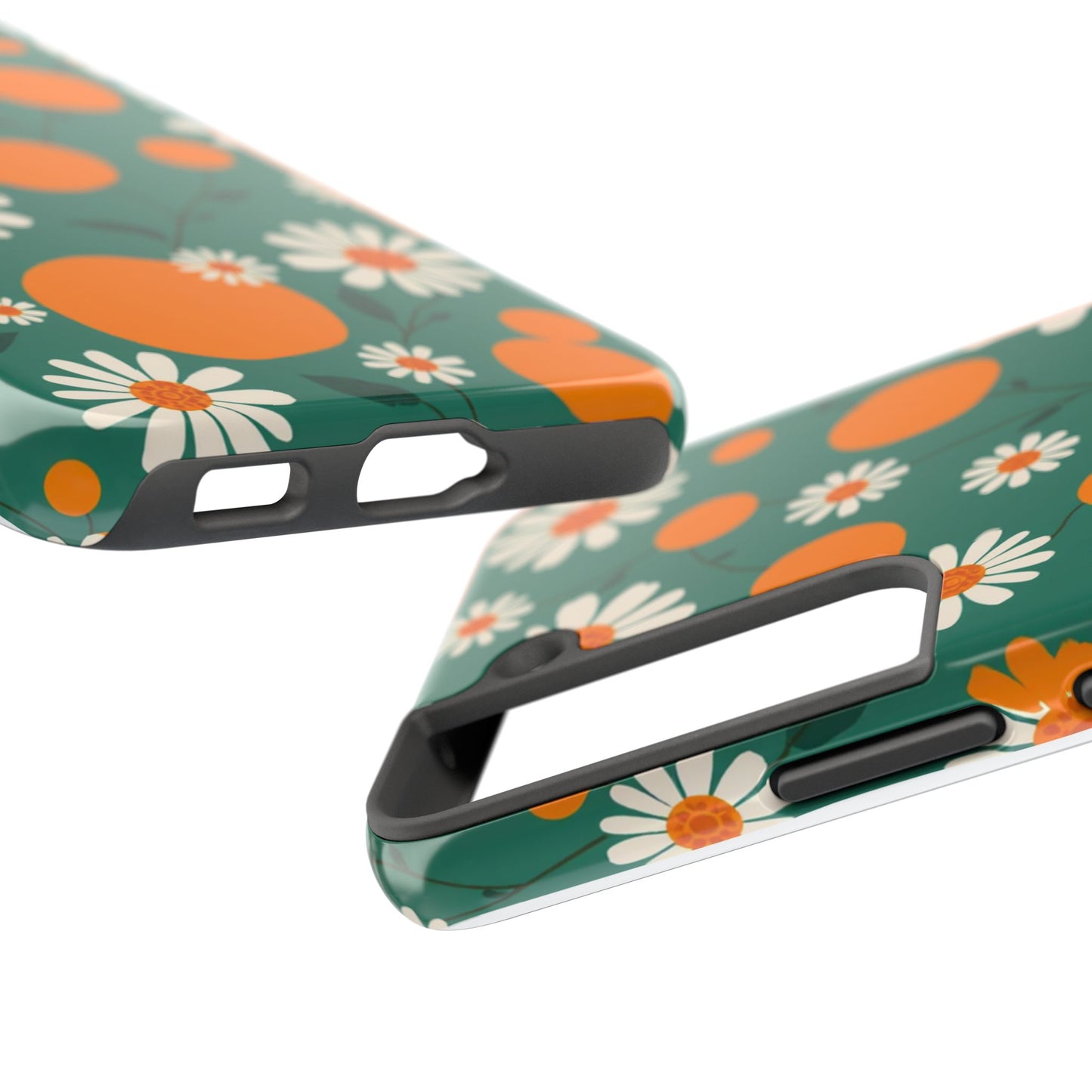 Floral Tough Phone Case - Daisy & Orange Design