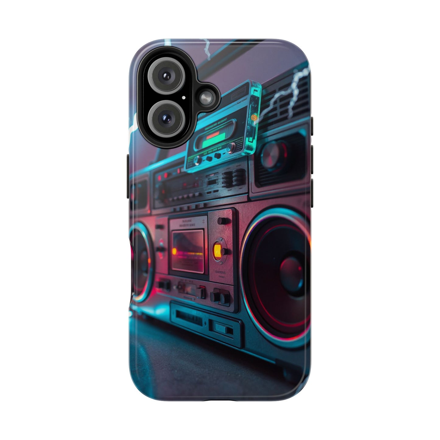 Retro Boombox Tough Phone Case – Vibrant Protection for Music Lovers