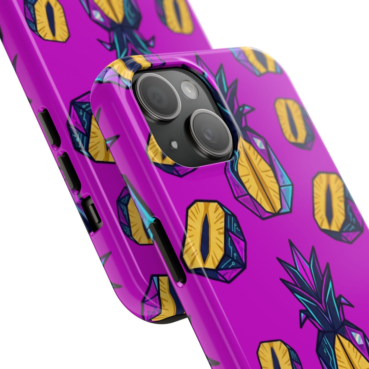Cyberpunk Origami Pineapple iPhone Case