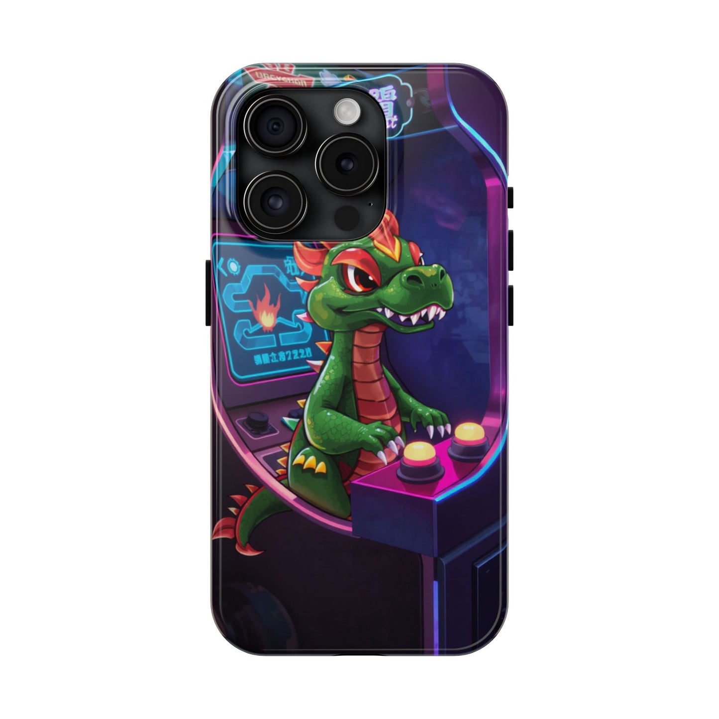 Retro Gamer Tough Phone Case with Dragon Design