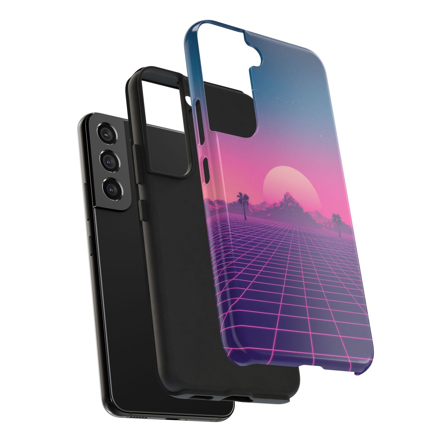 Retro Aesthetic Tough Phone Case - Vibrant Sunset Design