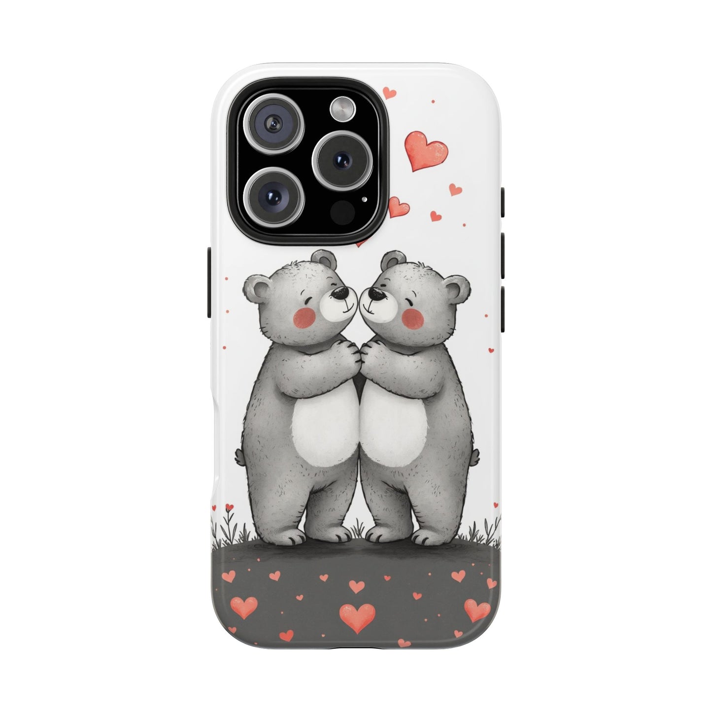 Cute Bear Love Tough Phone Case - Perfect for Valentine's Day & Couples