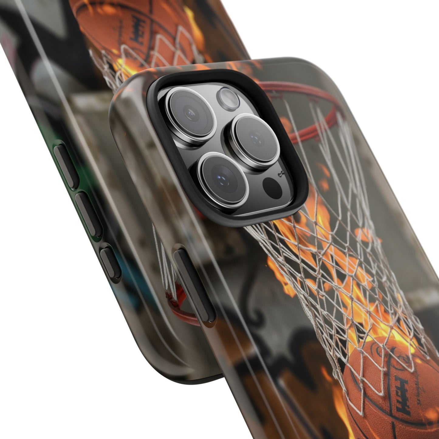 Fire Basketball Tough Phone Case - Durable Sporty Design for Athletes & Fans