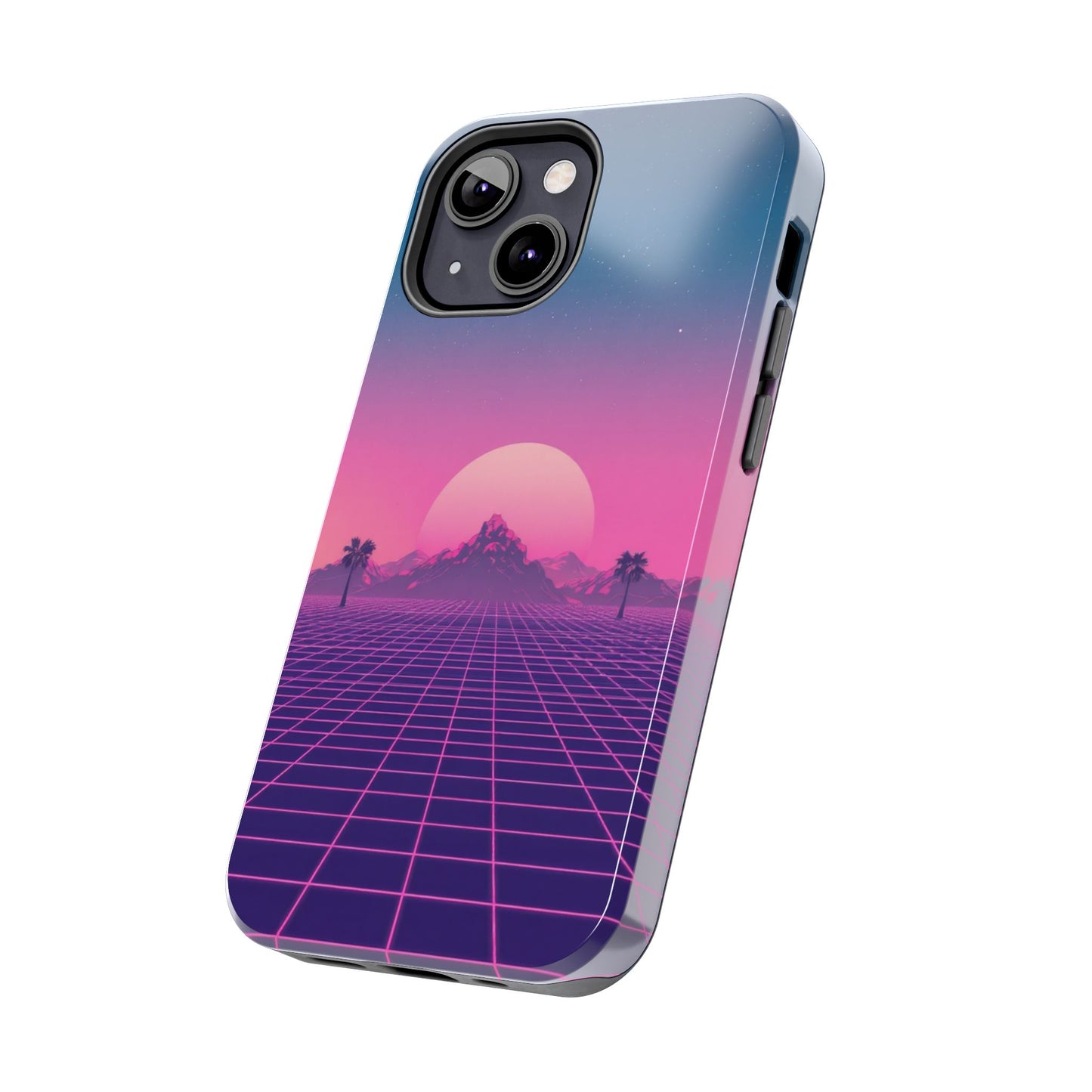 Retro Aesthetic Tough Phone Case - Vibrant Sunset Design