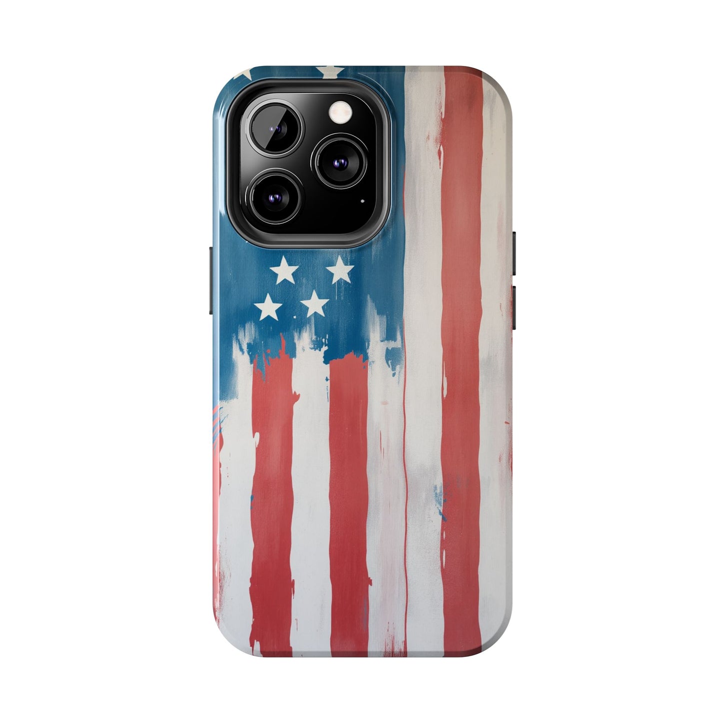 Patriotic Tough Phone Cases - Abstract USA Flag Design for Durable Protection - for iPhone