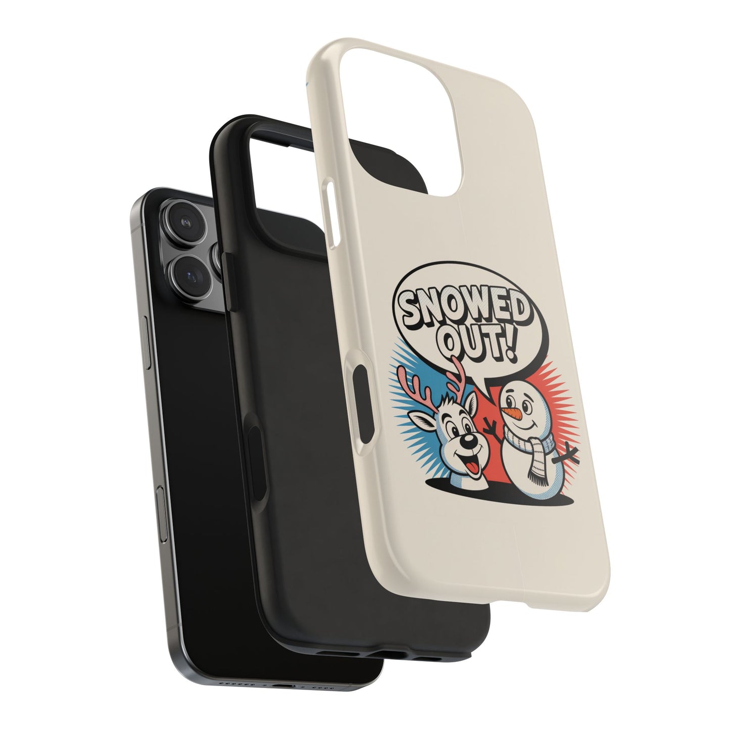 Snowman & Reindeer Tough Phone Case - Snowed Out Holiday Design
