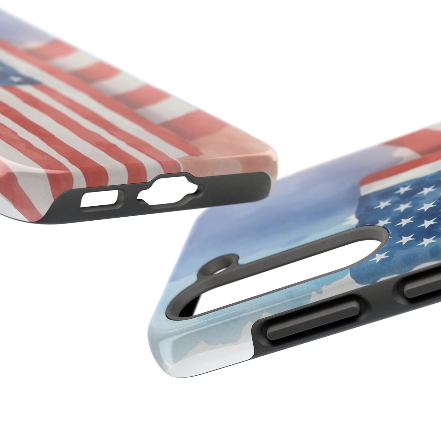 Abstract Watercolor American Flag Design - Tough Phone Case - for iPhone