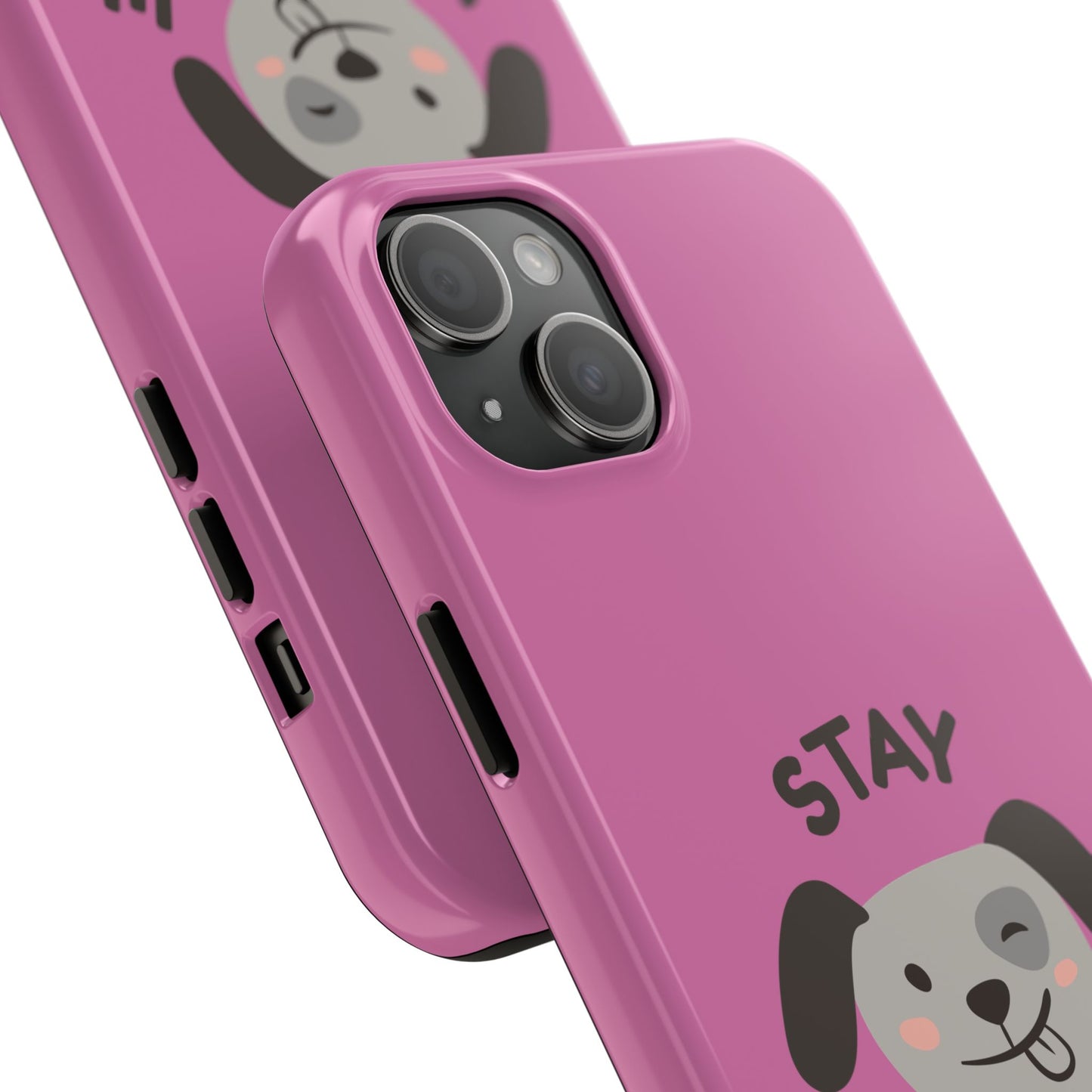 Pink Stay Pawsitive Tough Phone Case - Dog Funny Design - for iPhone
