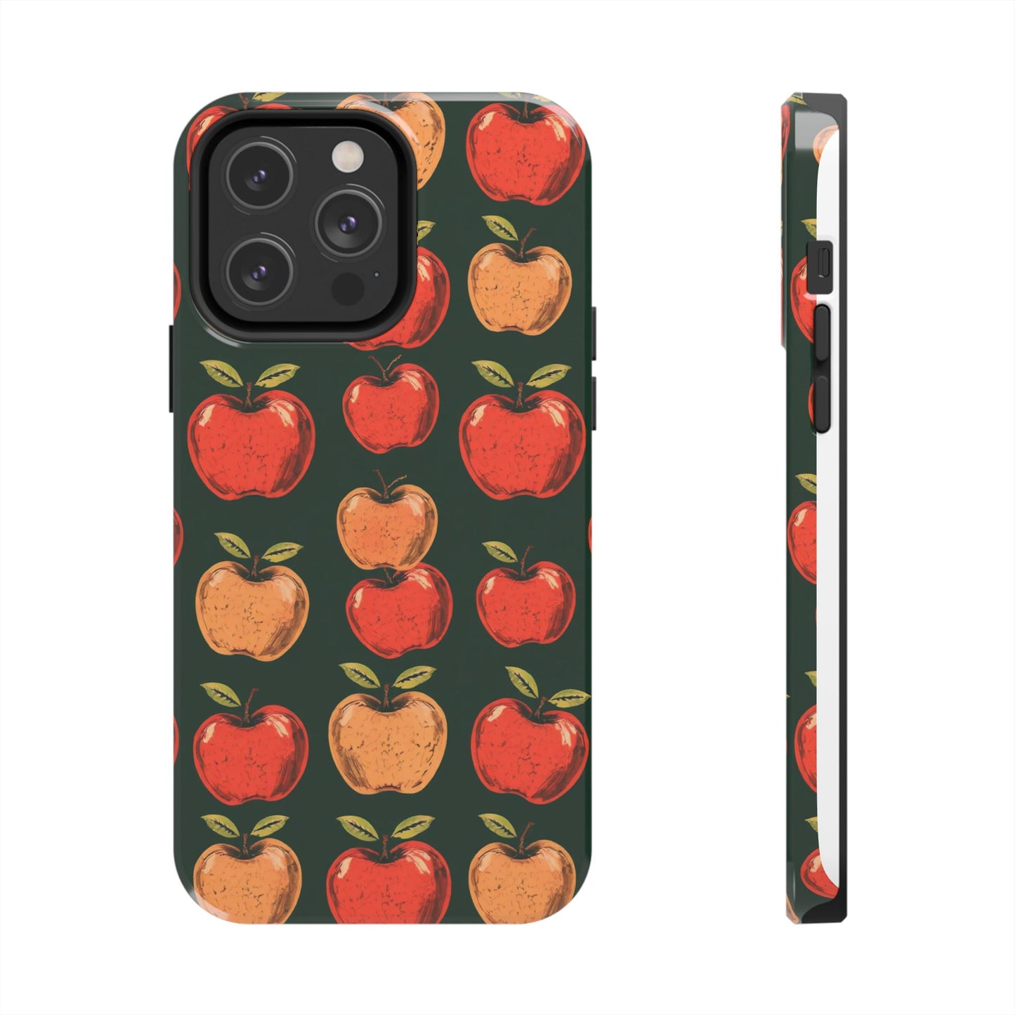 Apple Retro Pattern Tough Phone Case - Durable, Stylish, and Protective for Everyday Use - for iPhone