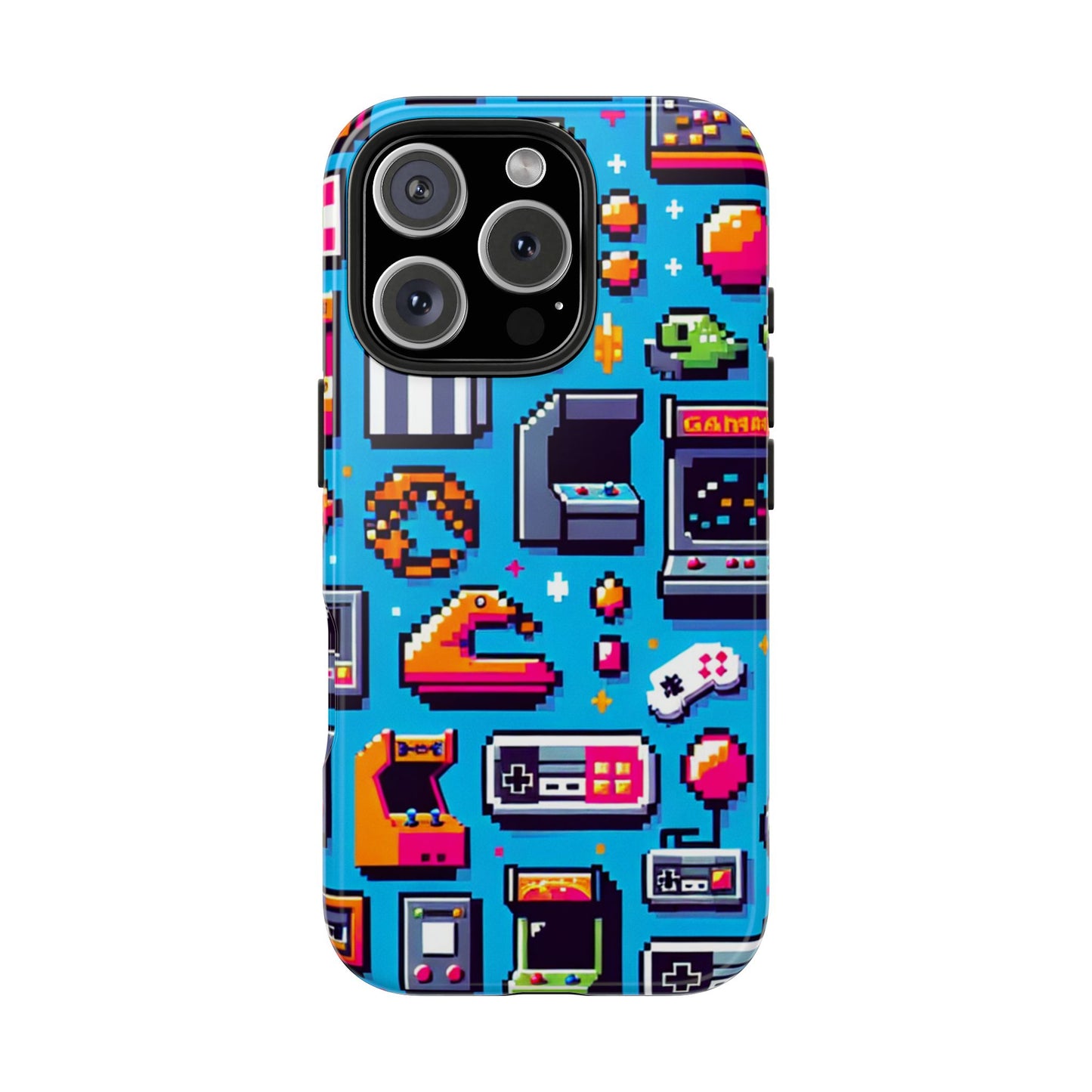Retro Gaming Tough Phone Case - Pixel Art Design for Gamers - for iPhone