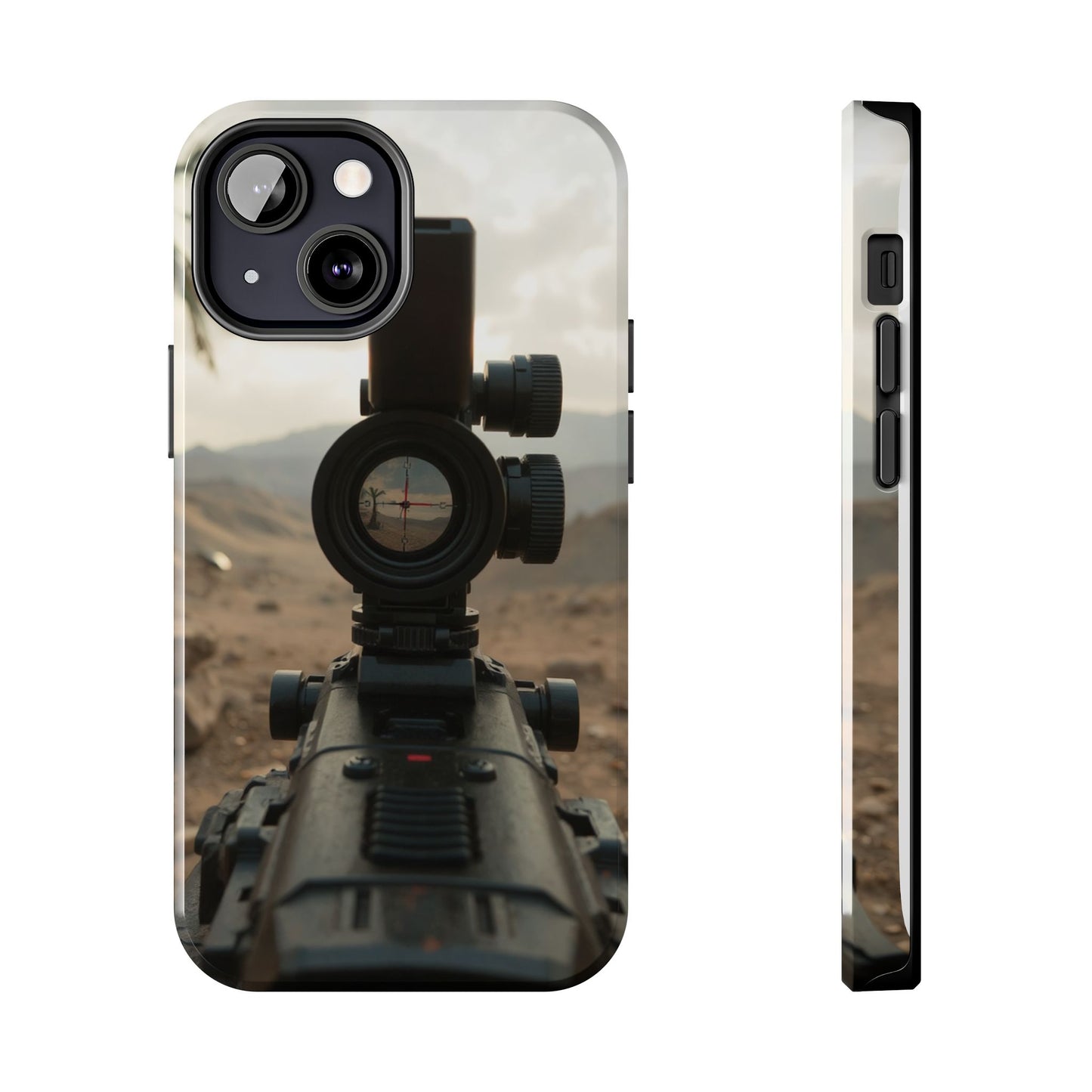 Tough Phone Case with Sniper Scope Design - Durable & Stylish Protection for Outdoors Enthusiasts