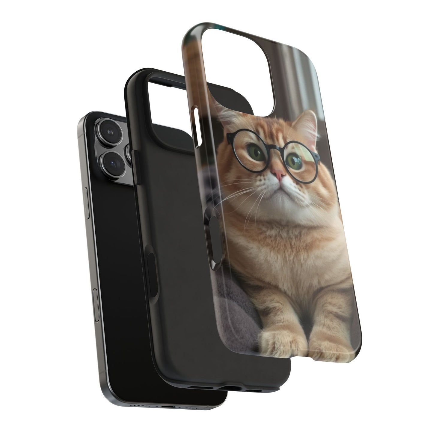 Cute Cat Glasses Tough Phone Case - Fun & Stylish Protection for Cat Lovers