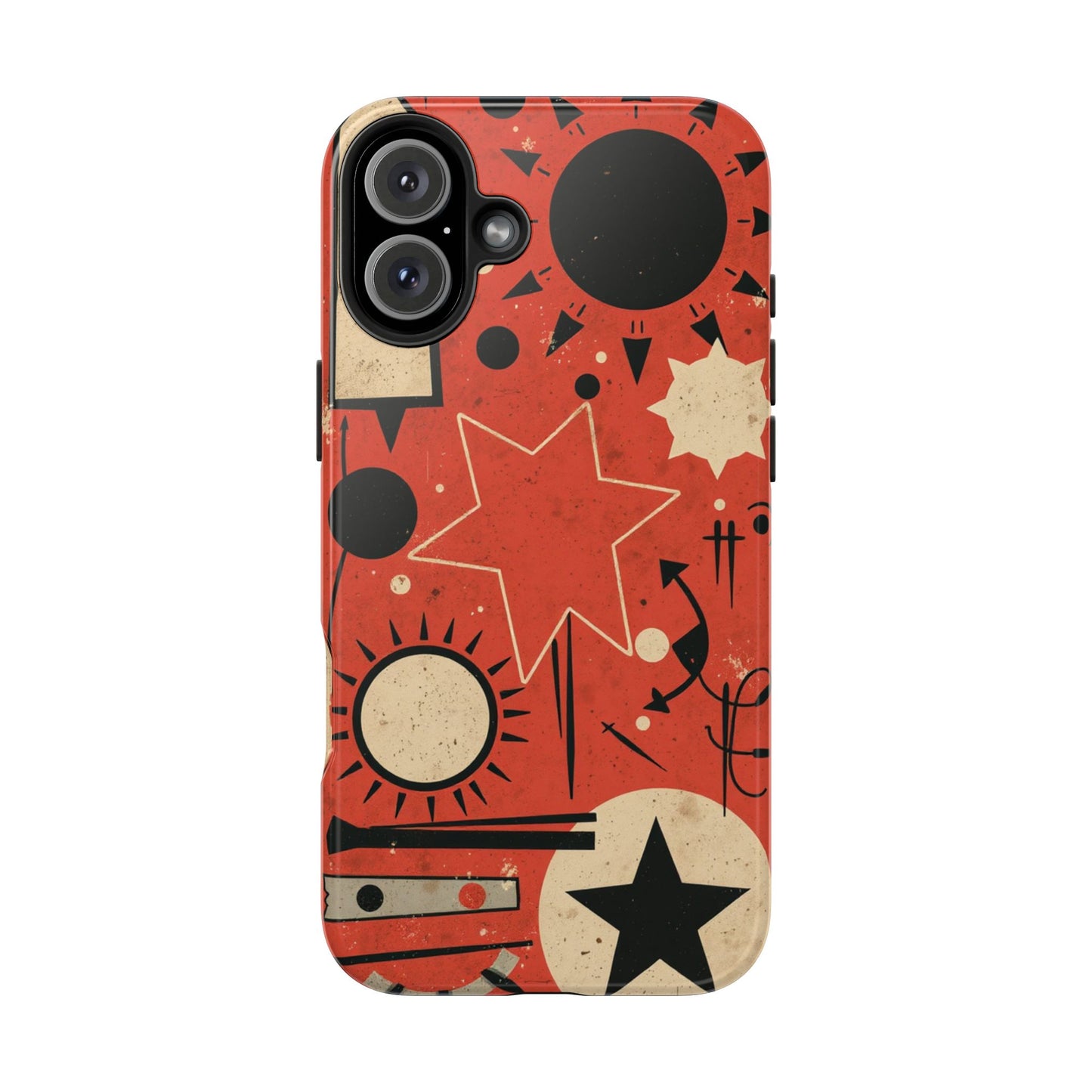Retro Bold Tough Phone Case - Unique Geometric Design - for iPhone