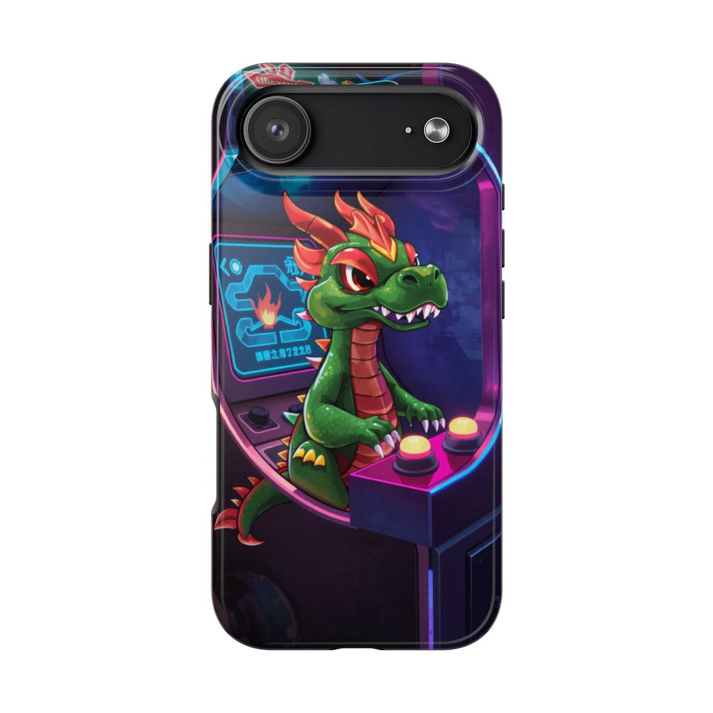 Retro Gamer Tough Phone Case with Dragon Design