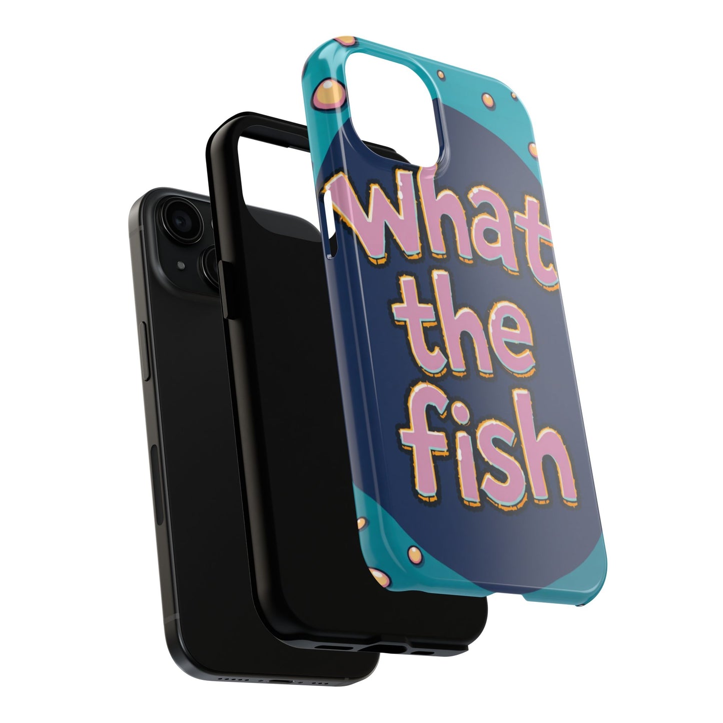 Playful Tough Phone Case - "What the Fish" Design