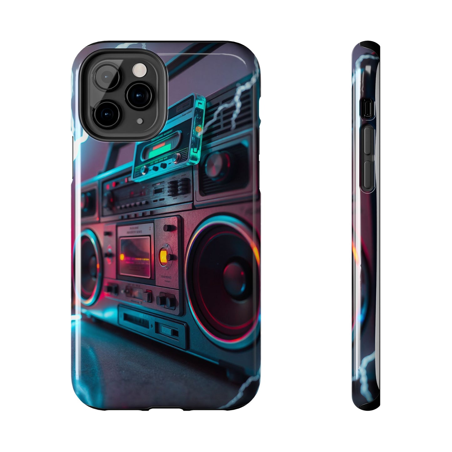 Retro Boombox Tough Phone Case – Vibrant Protection for Music Lovers