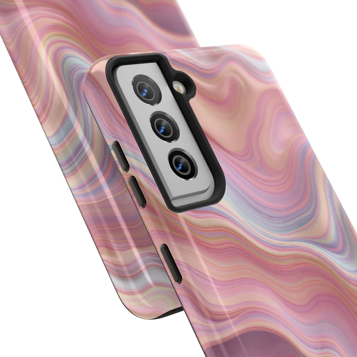 Stylish Tough Phone Cases - Abstract Pink Marble Design