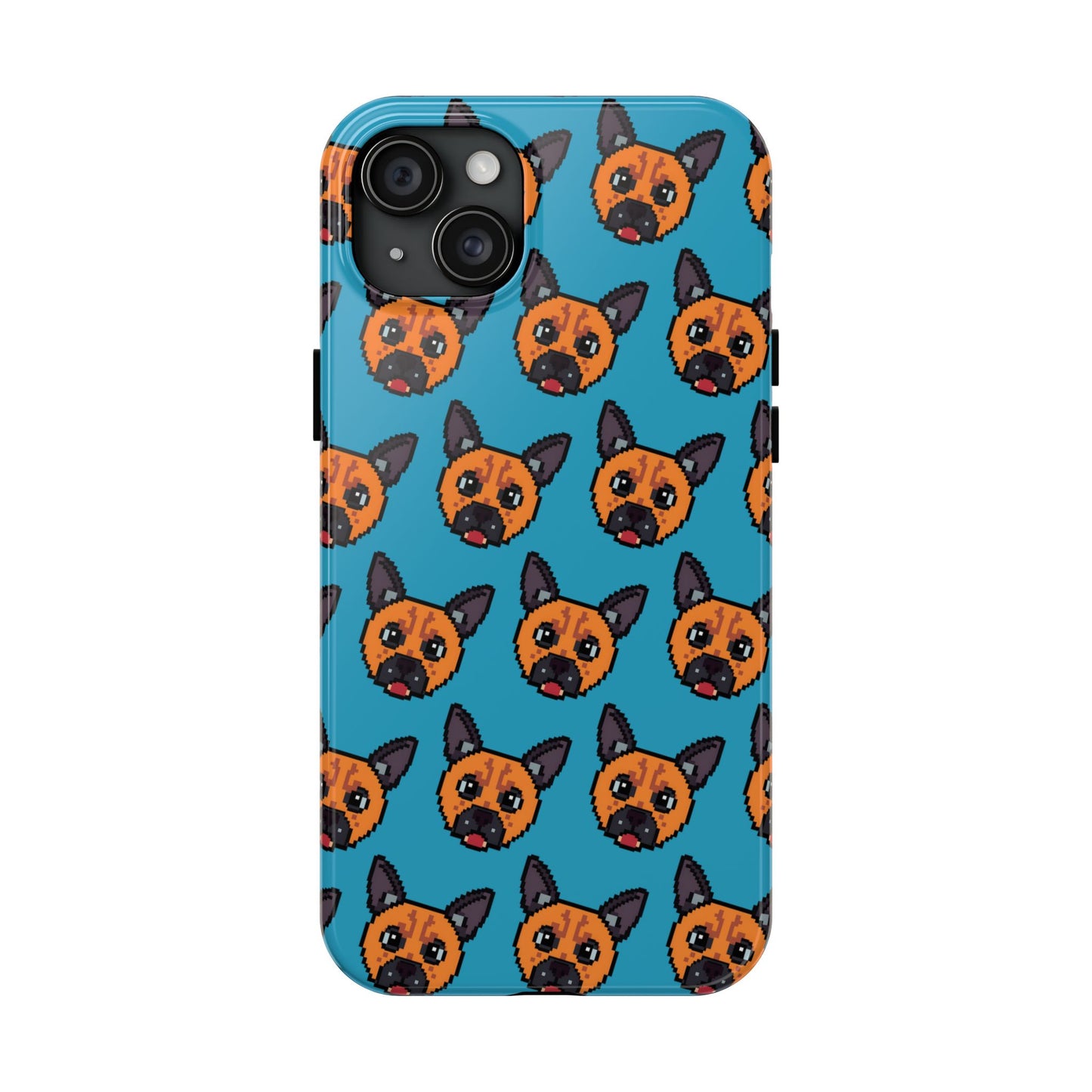 Cute Orange Dog Pixel Art Pattern Tough Phone Case - Fun & Durable Protection - for iPhone