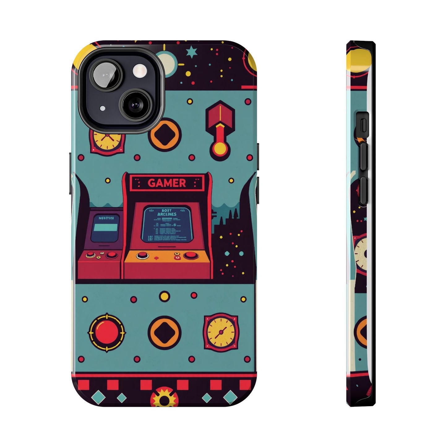 Retro Gamer Tough Phone Case - Vibrant Arcade Design for Gaming Enthusiasts - for iPhone