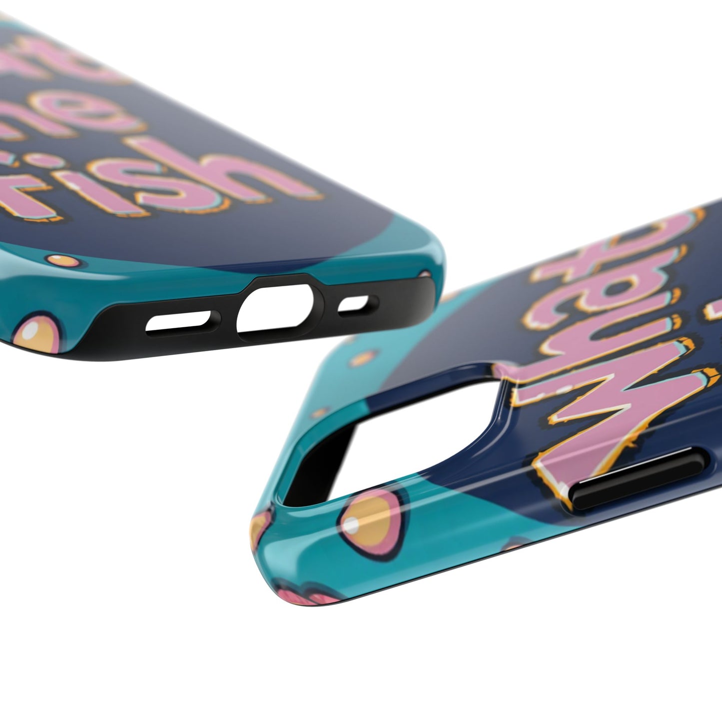 Playful Tough Phone Case - "What the Fish" Design