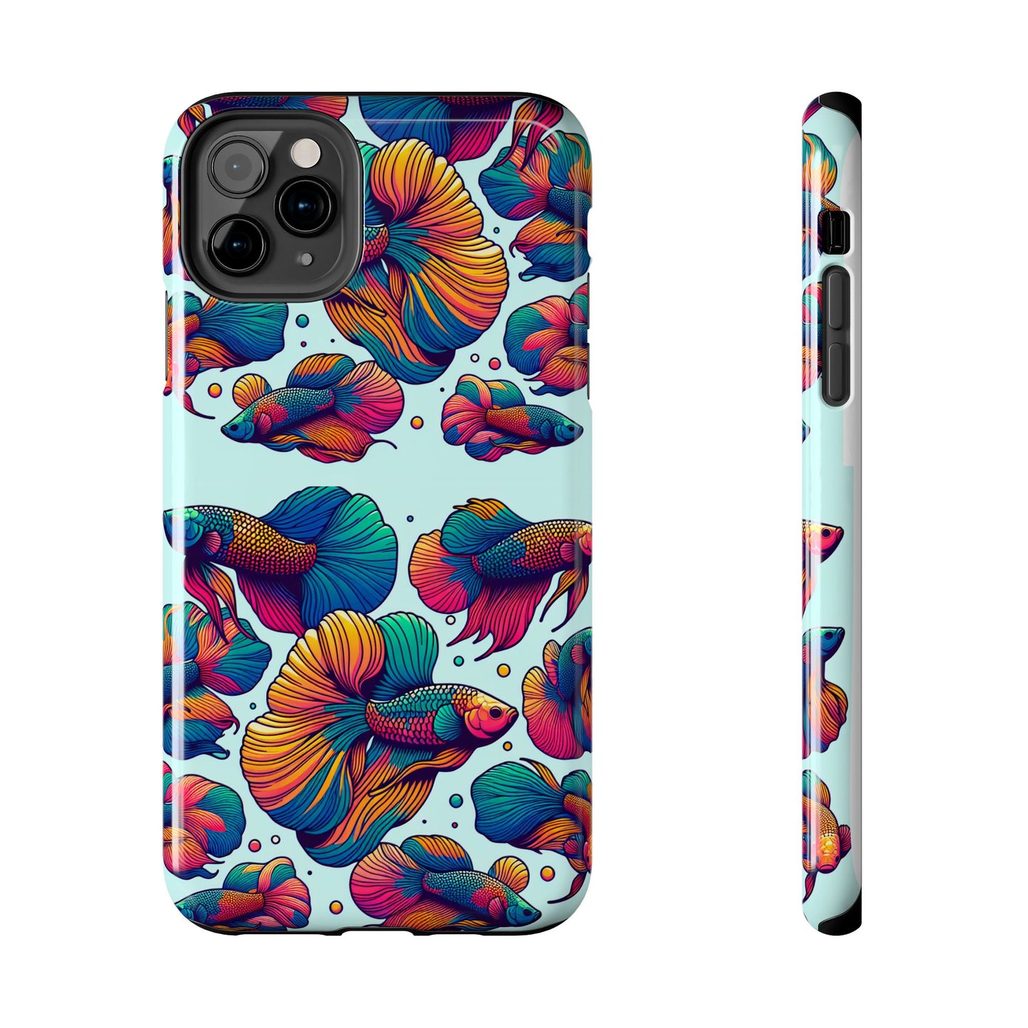 Colorful Fish Pattern Tough Phone Case - Aquatic Lovers - for iPhone