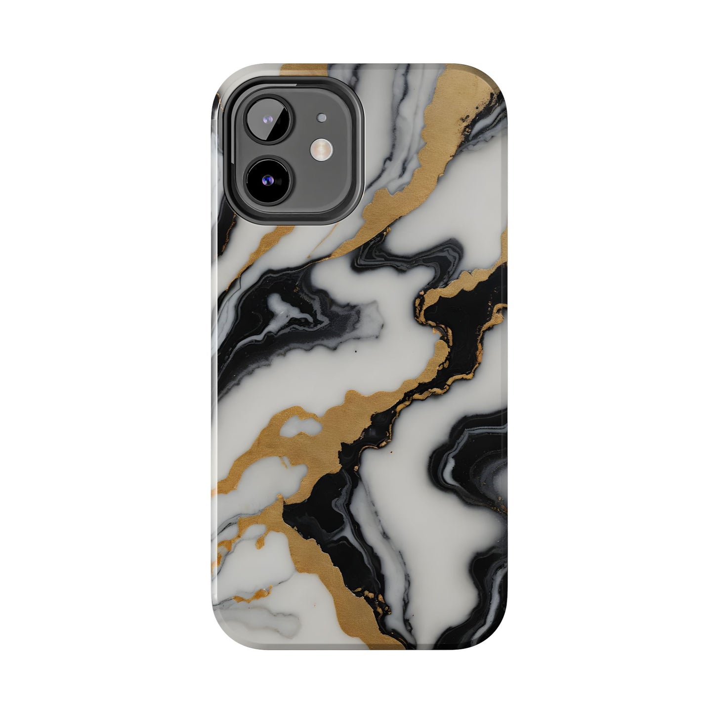 Elegant Gold Marble Tough Phone Case - Stylish Protection for Your iPhone