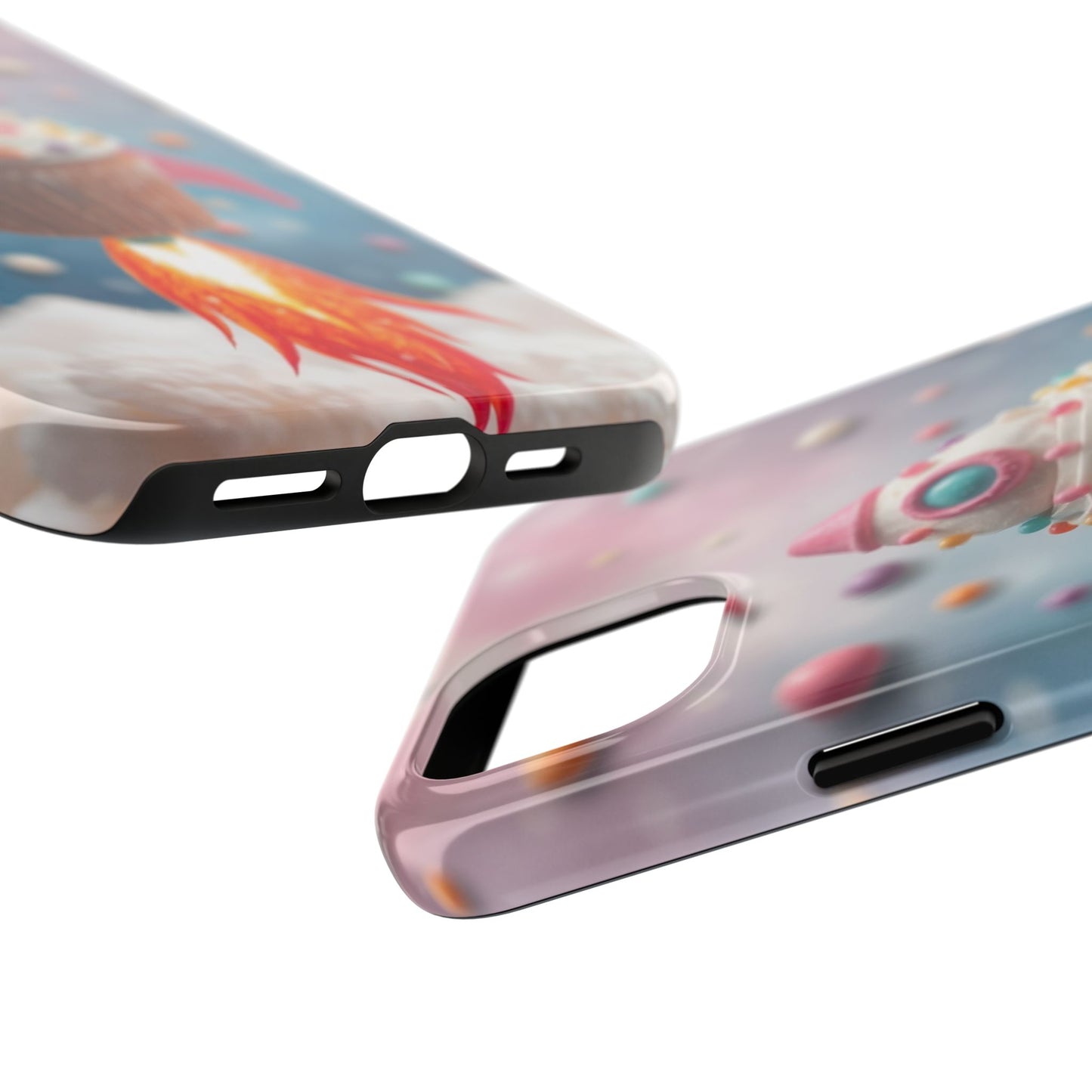 Whimsical Rocket Cupcake Phone Case - Fun Protective Case for Kids and Teens