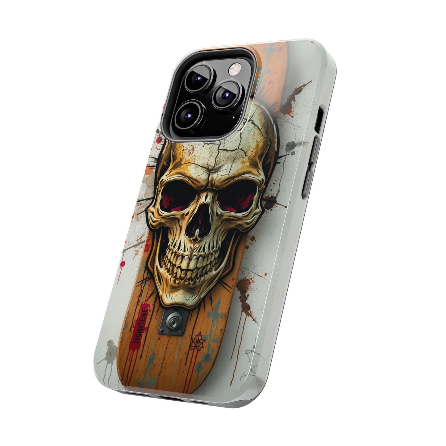 Edgy Skull Tough Phone Case - Durable Protection for Skateboard Enthusiasts
