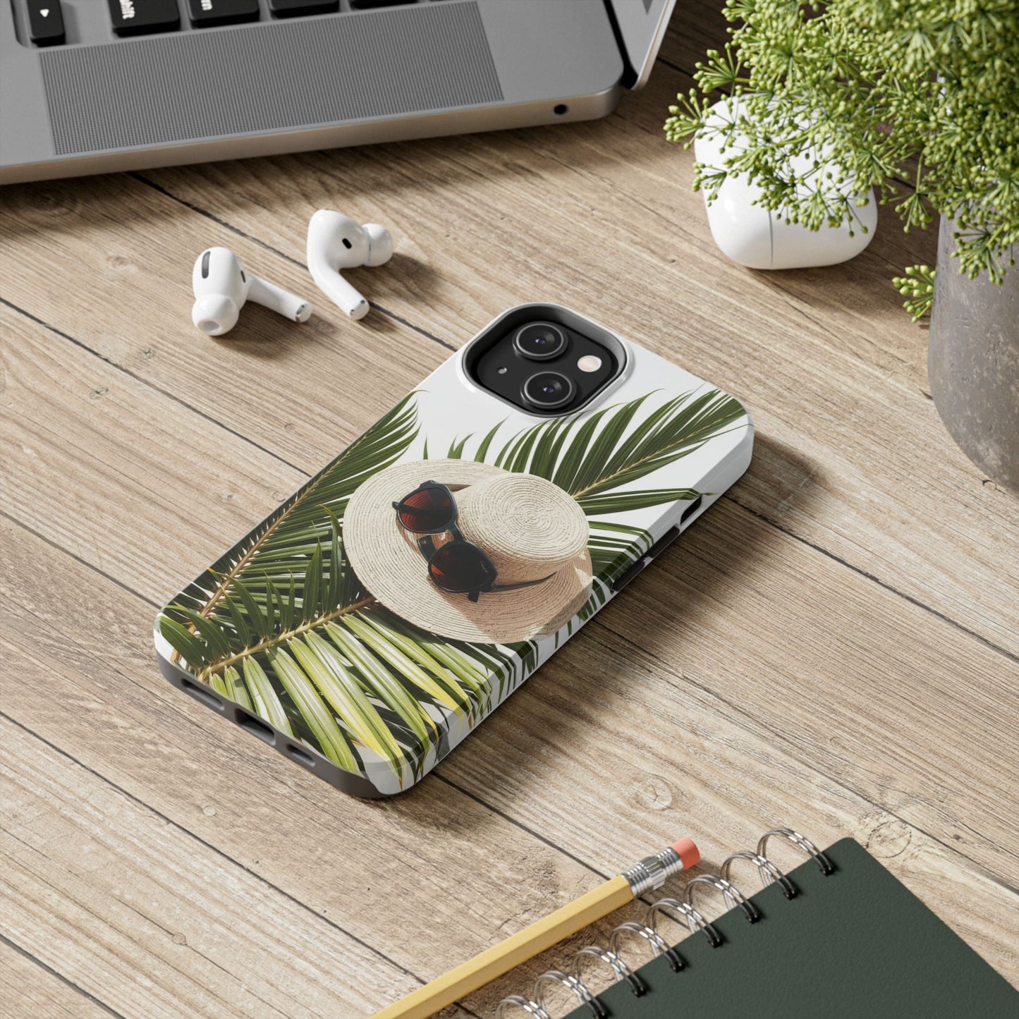 Tropical Phone Case - Summer Vibes with Hat & Sunglasses Design