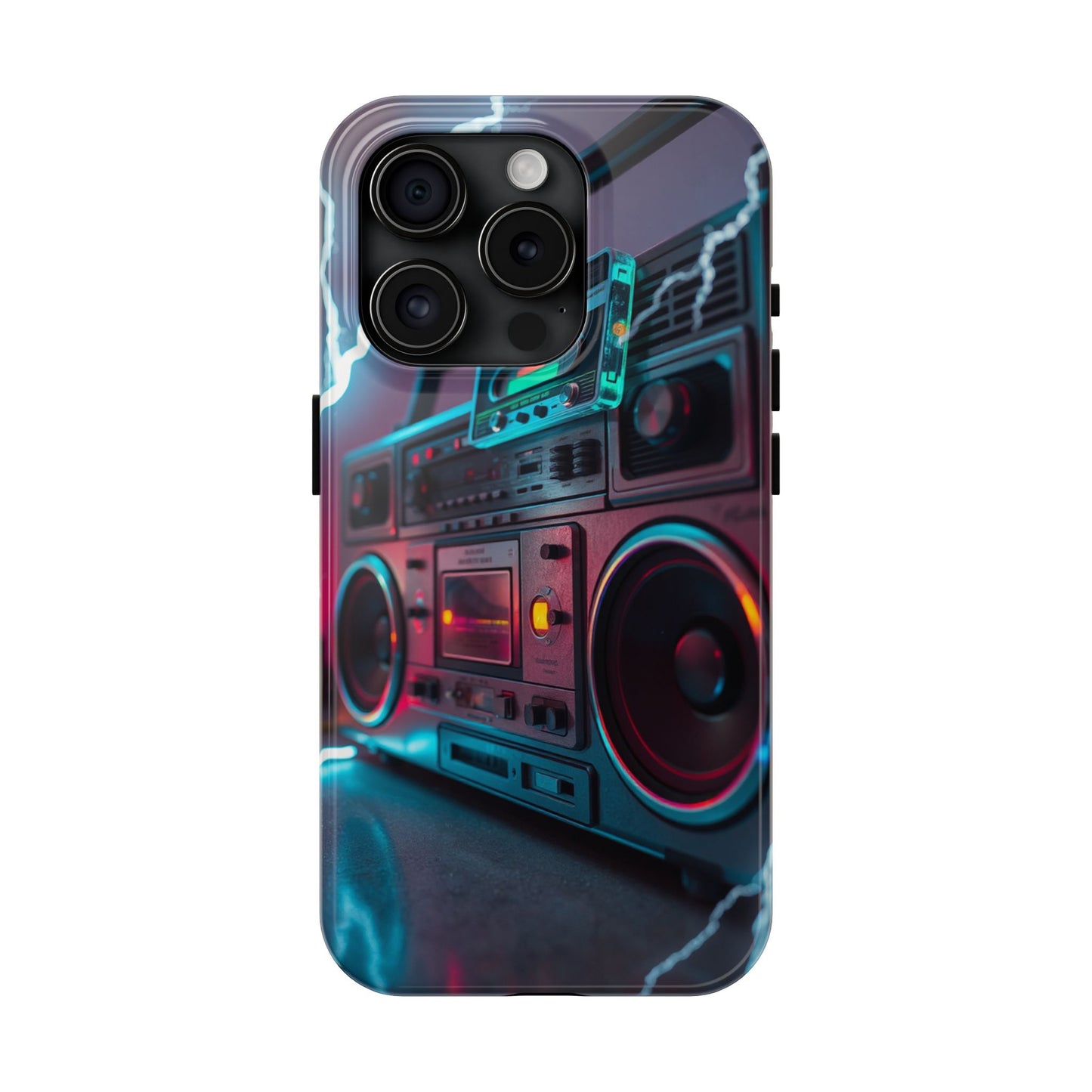 Retro Boombox Tough Phone Case – Vibrant Protection for Music Lovers