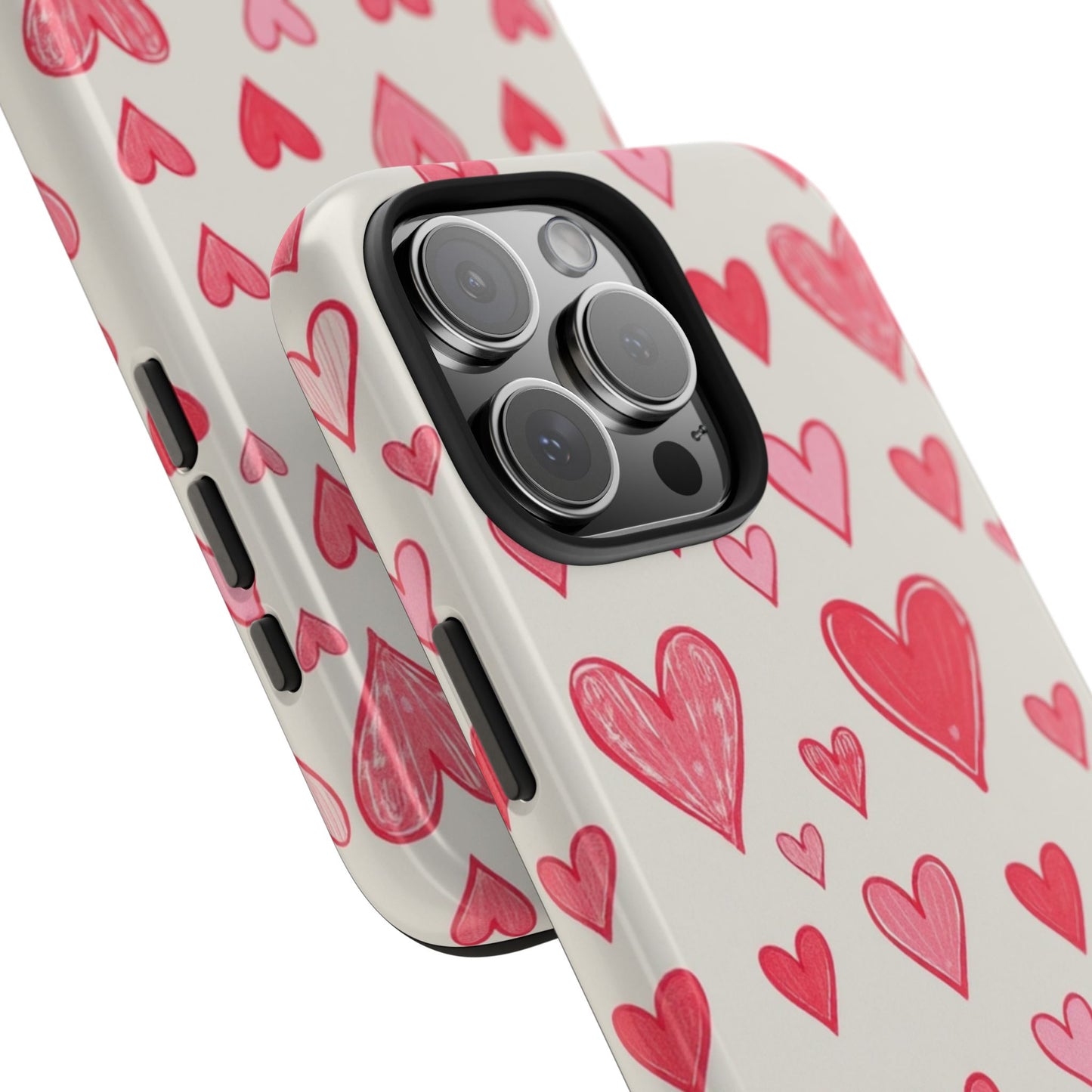 Heart Pattern Tough Phone Case - Cute and Stylish Protection