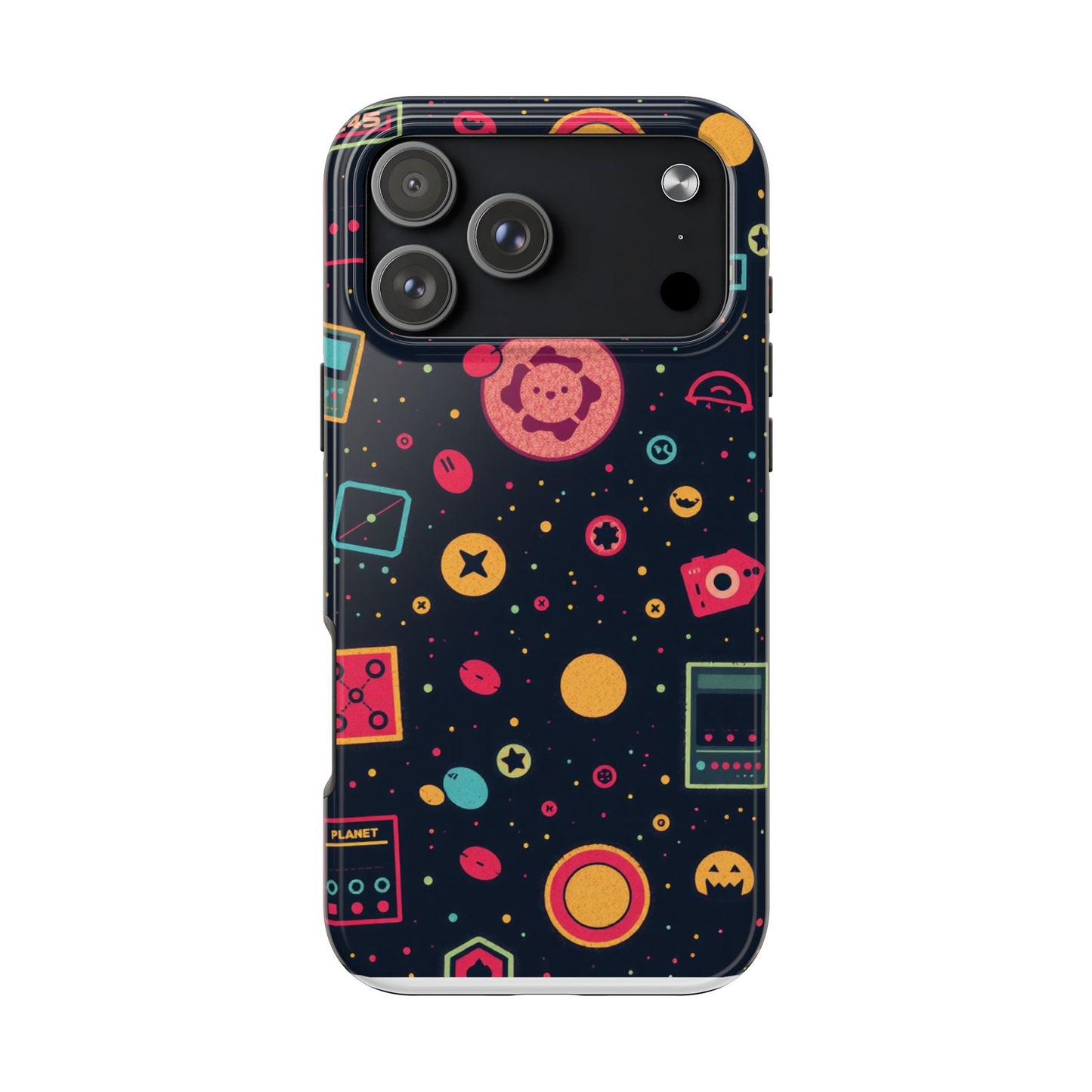 Colorful Space-Themed Tough Phone Case - Fun & Durable Protection for All Ages - for iPhone
