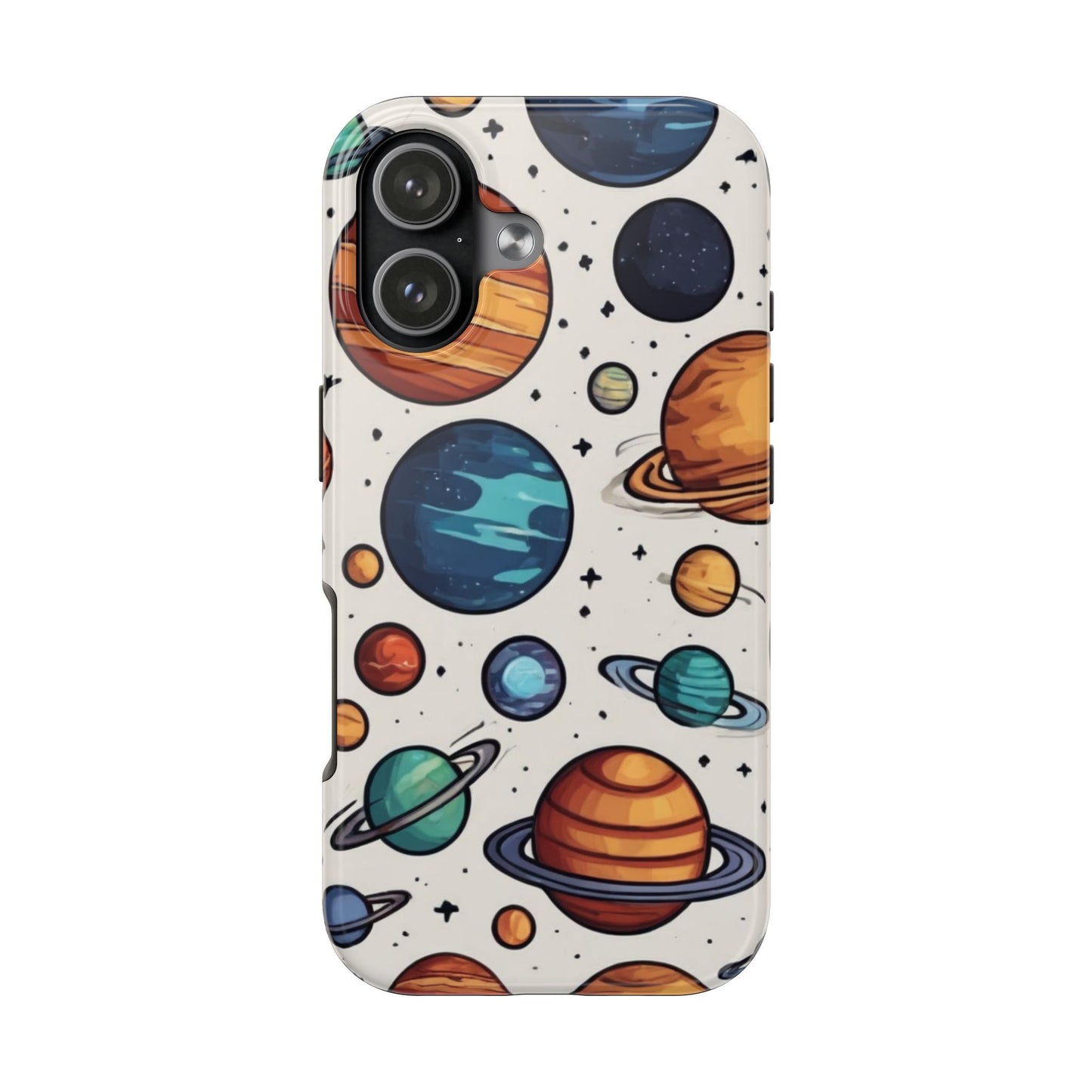 Cosmic Galaxy Tough Phone Case - Planetary Cartoon Design - for iPhone