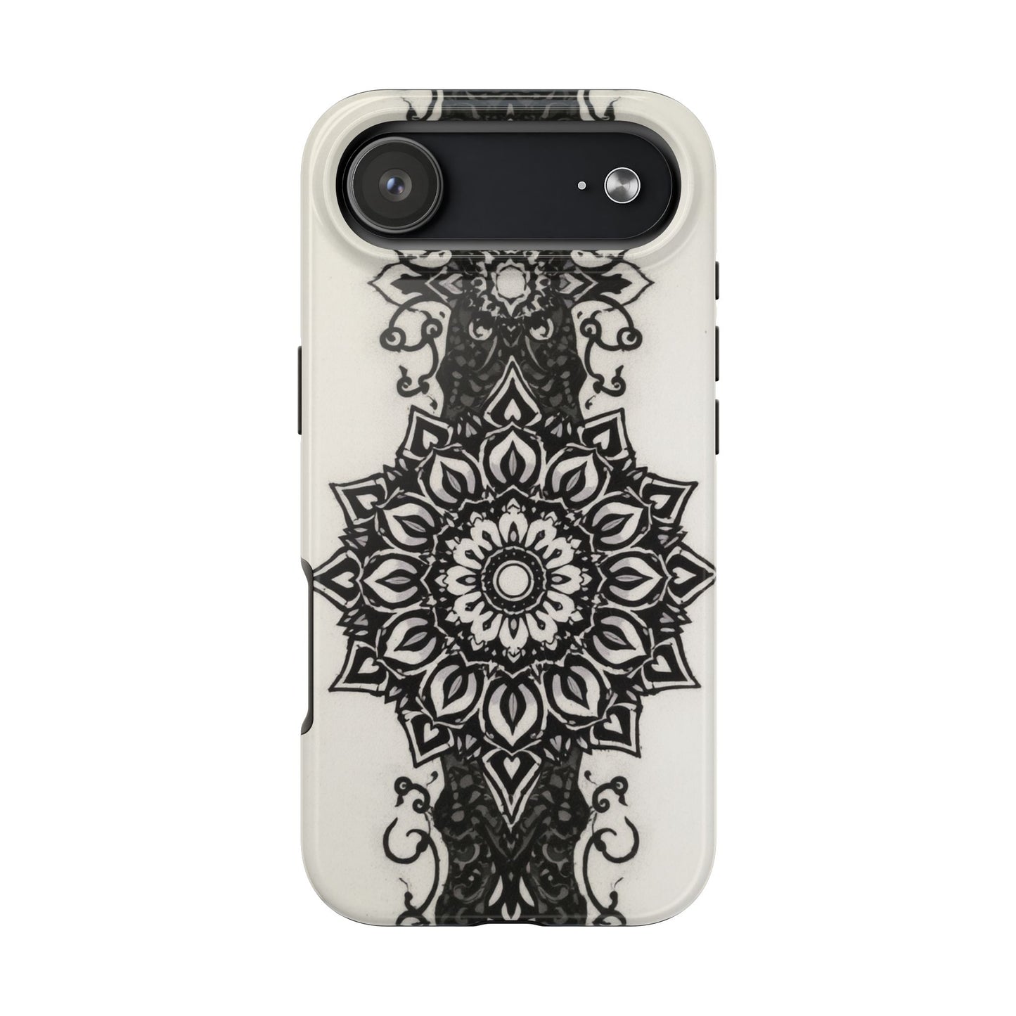 Stylish Tough Phone Cases with Dark Mandala Design - Durable and Unique Protection - for iPhone