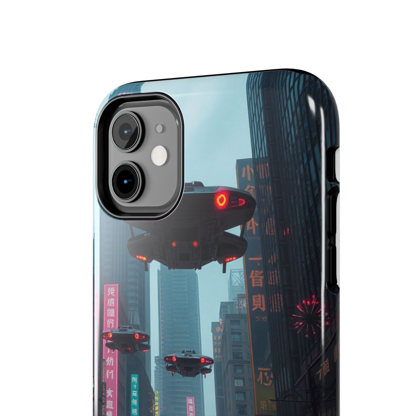 Futuristic City Tough Phone Case - Sci-Fi Design for Urban Explorers