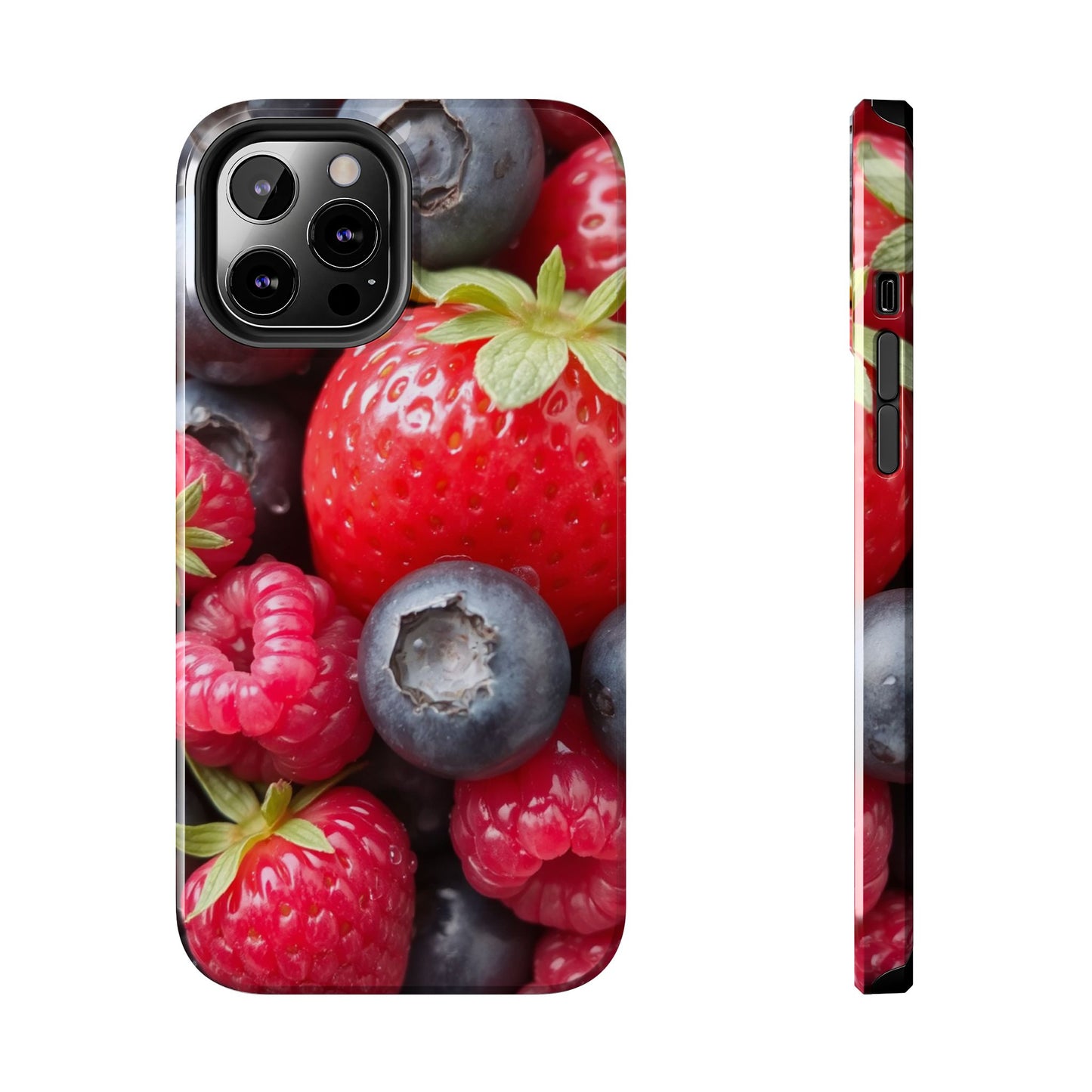 Fruit-Themed Tough Phone Case - Berry Burst Design