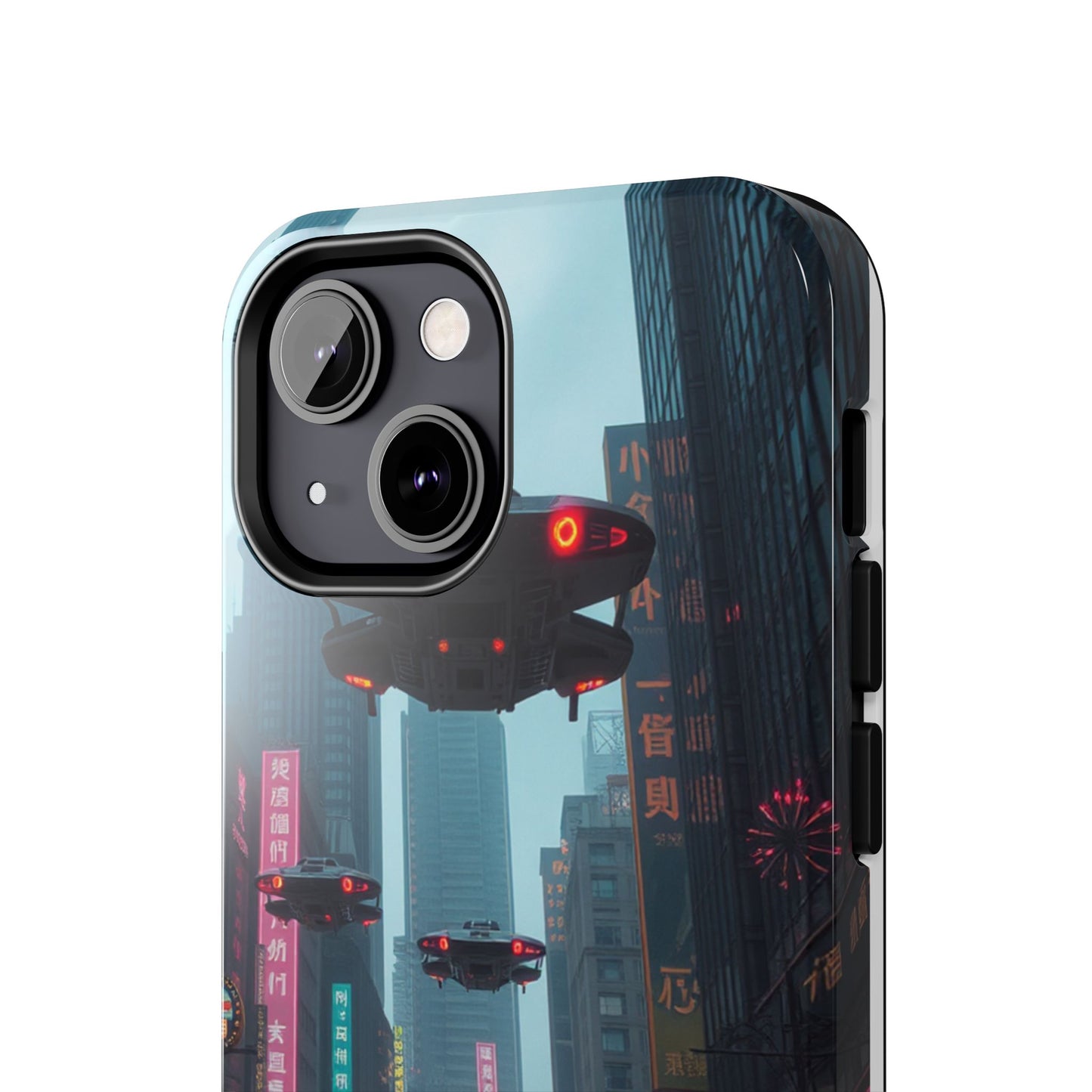 Futuristic City Tough Phone Case - Sci-Fi Design for Urban Explorers