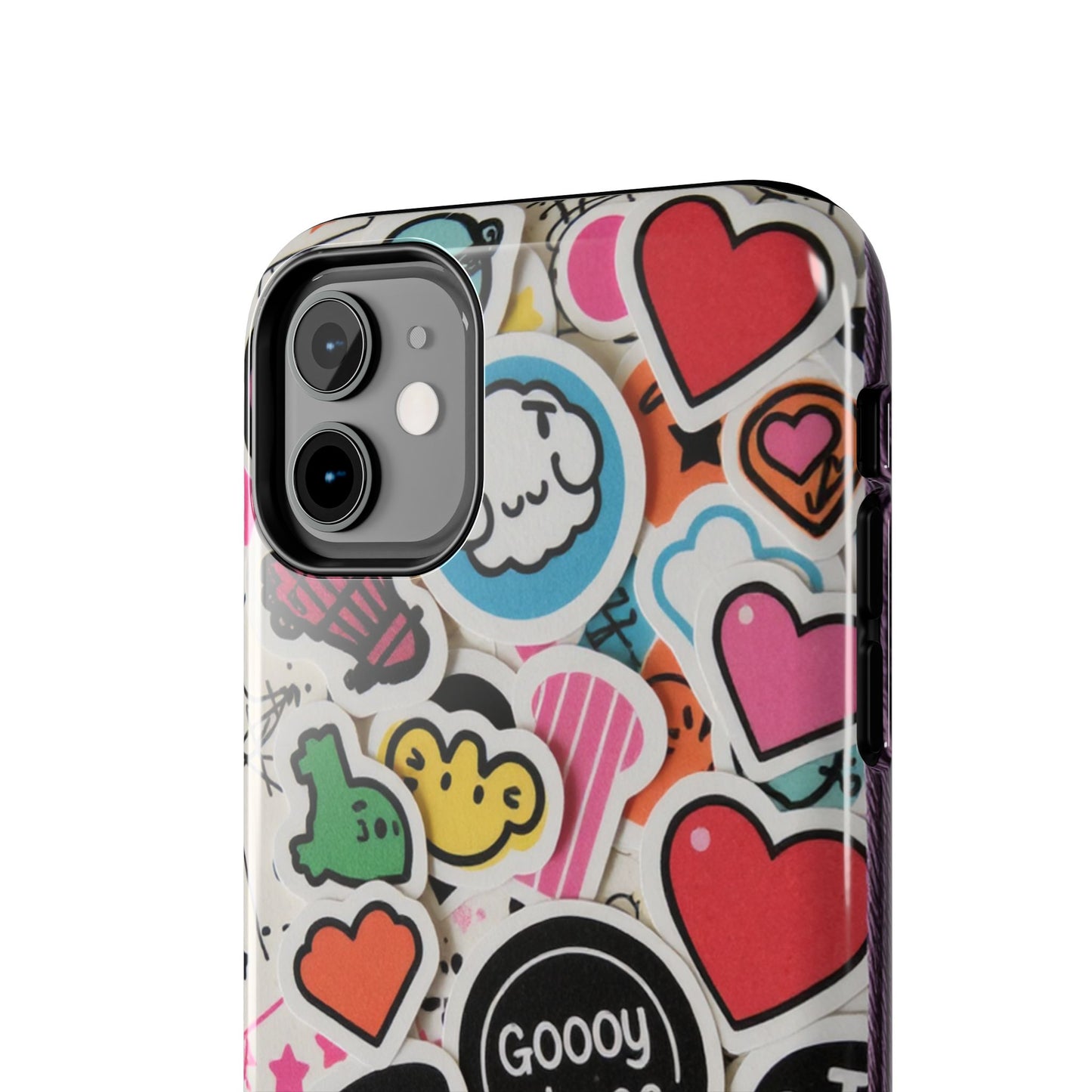 Colorful Stickers Phone Case - Fun & Trendy Tough Phone Cases