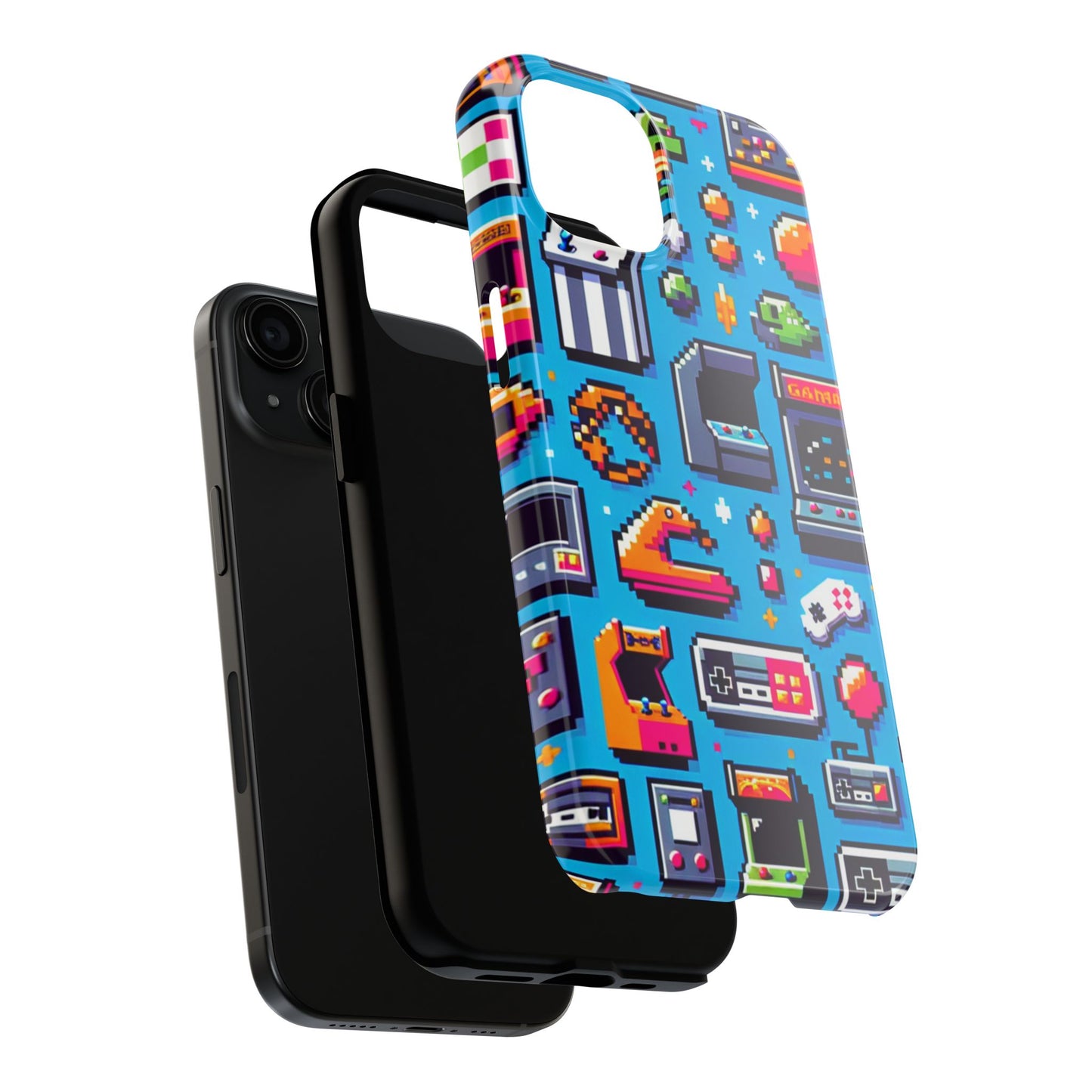 Retro Gaming Tough Phone Case - Pixel Art Design for Gamers - for iPhone