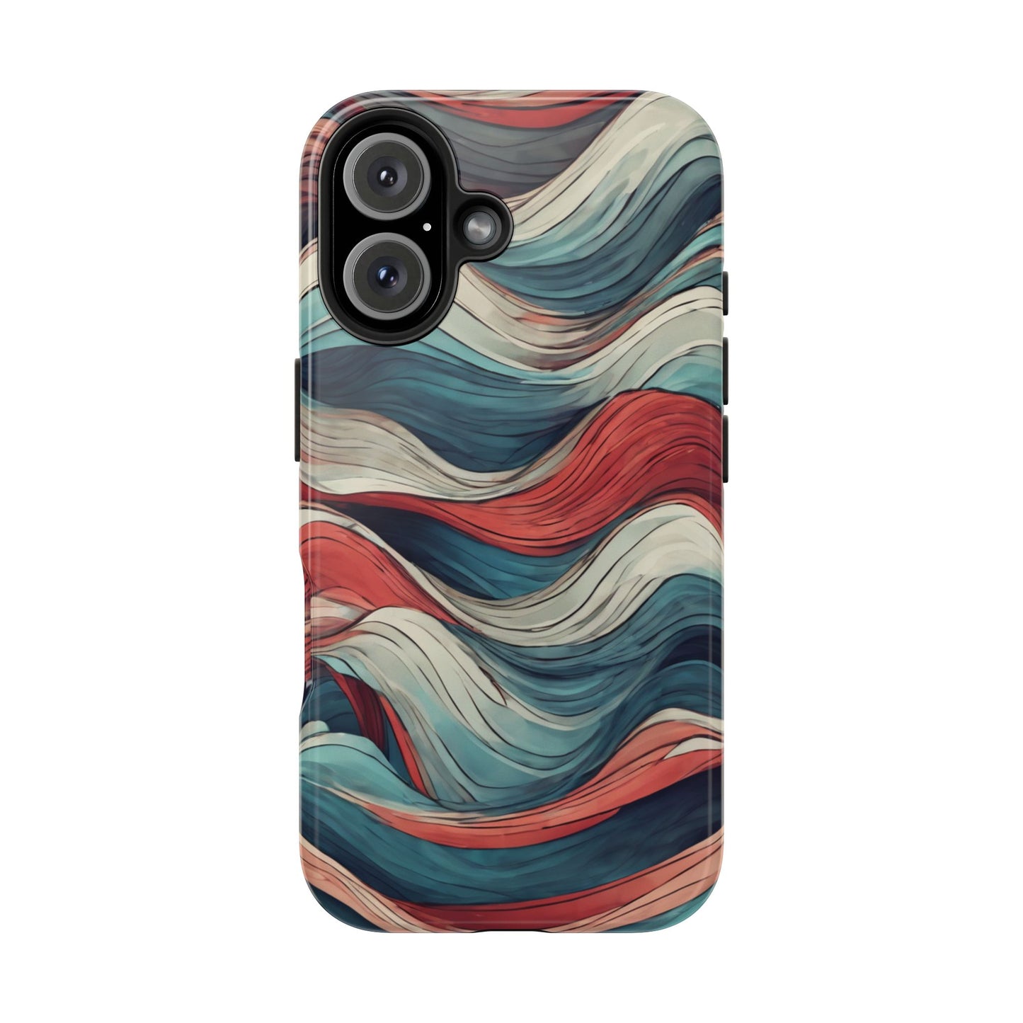 Abstract Waves Tough Phone Case - Stylish & Durable Phone Protection - for iPhone