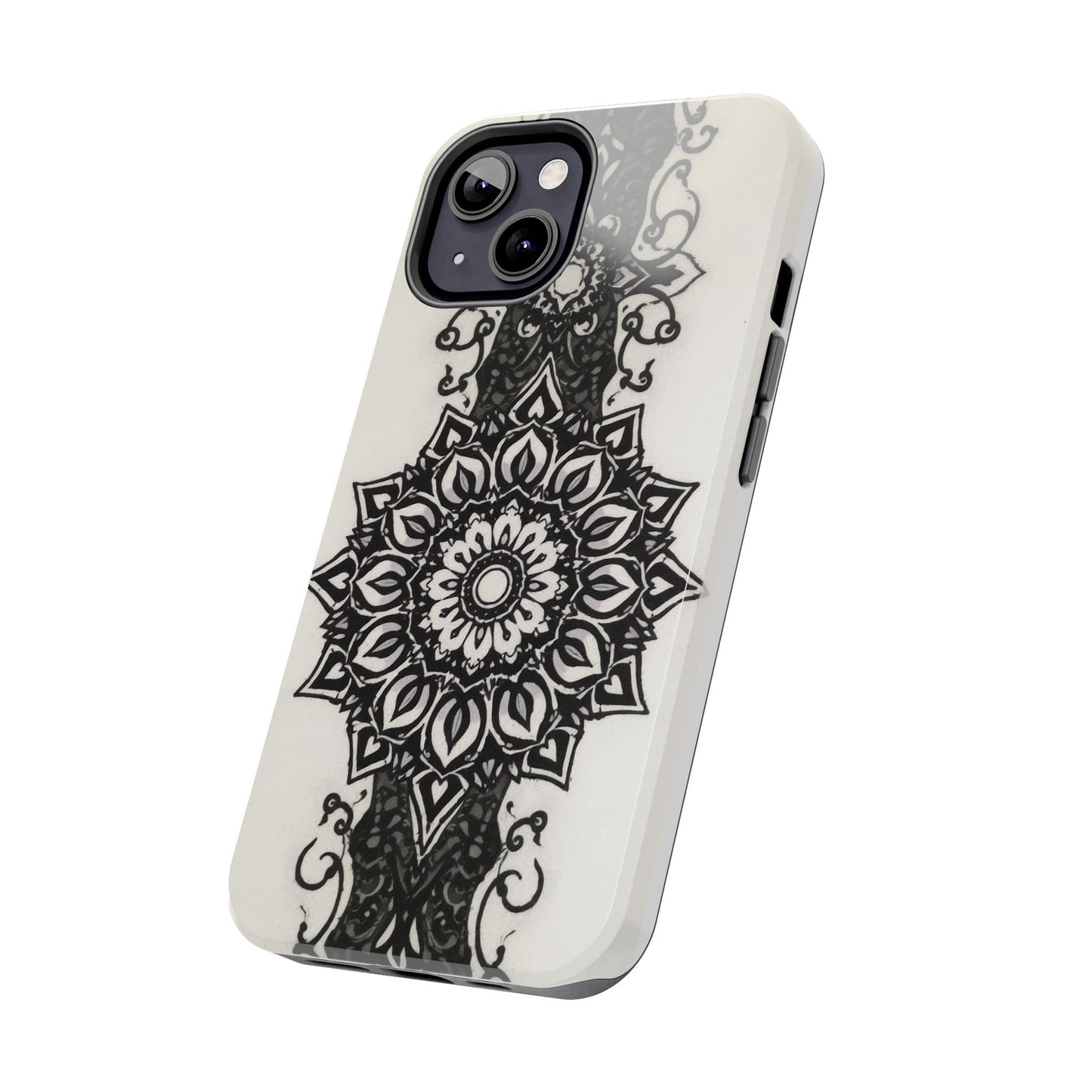 Stylish Tough Phone Cases with Dark Mandala Design - Durable and Unique Protection - for iPhone