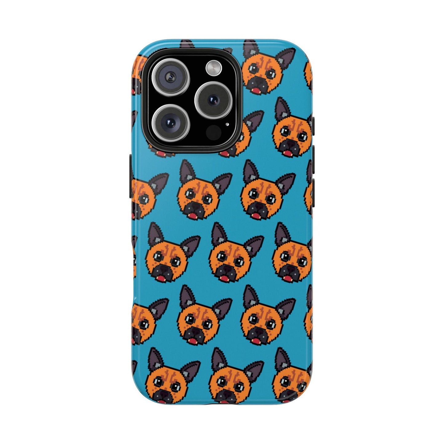 Cute Orange Dog Pixel Art Pattern Tough Phone Case - Fun & Durable Protection - for iPhone