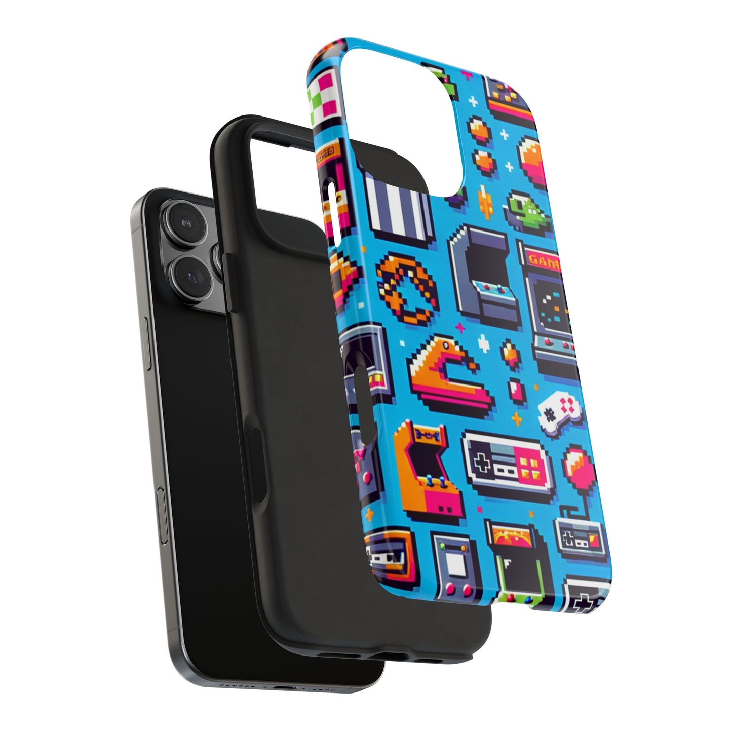 Retro Gaming Tough Phone Case - Pixel Art Design for Gamers - for iPhone