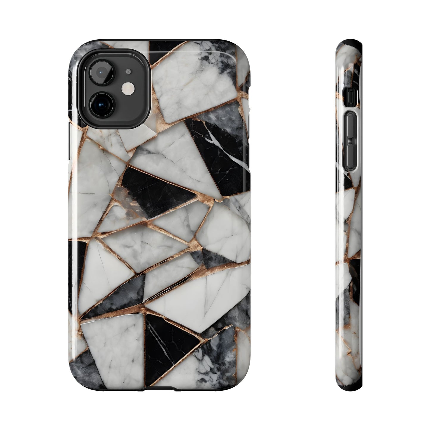 Elegant Marble Tough Phone Case - Stylish Protection for iPhone