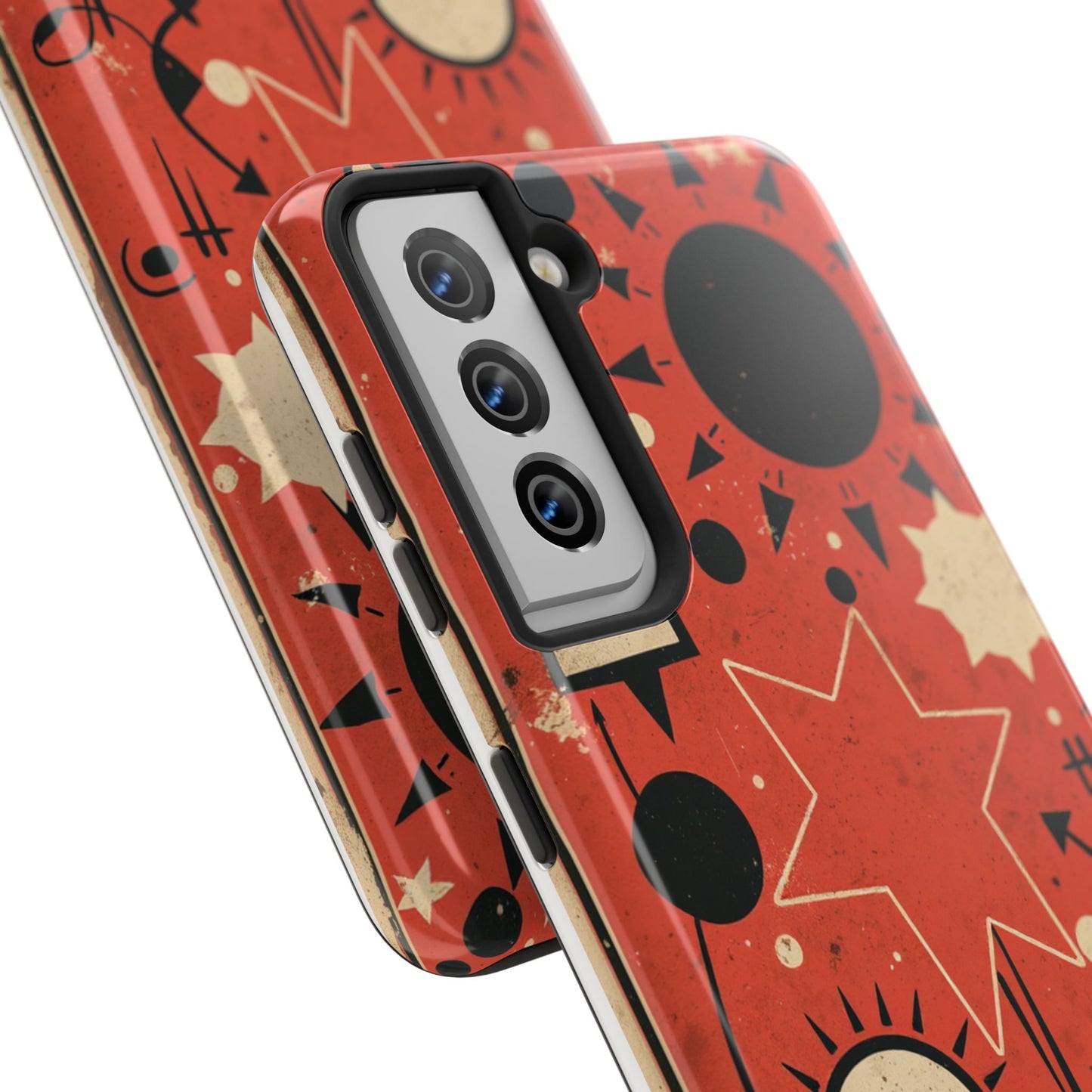 Retro Bold Tough Phone Case - Unique Geometric Design - for iPhone